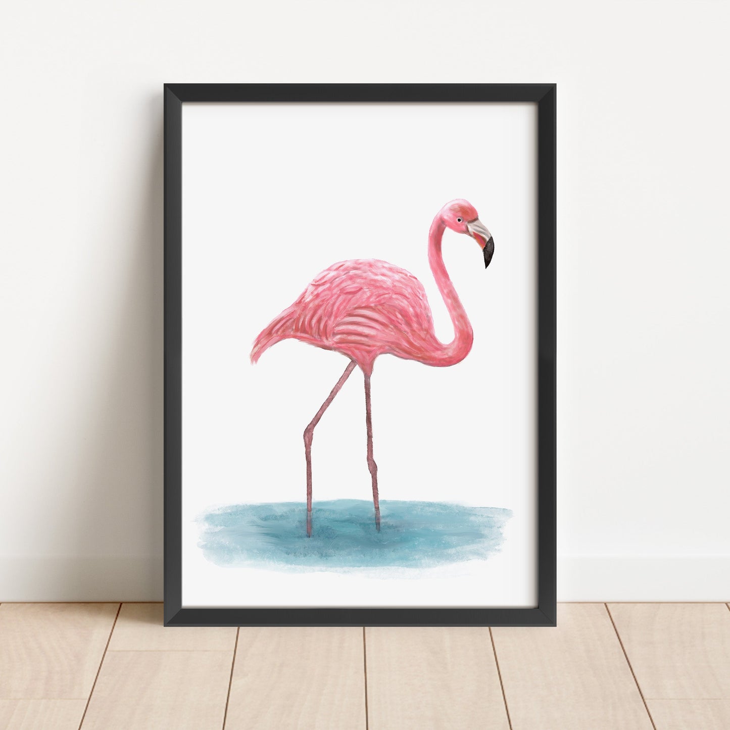 Pink Flamingo Art Print – Graceful Tropical Bird Decor