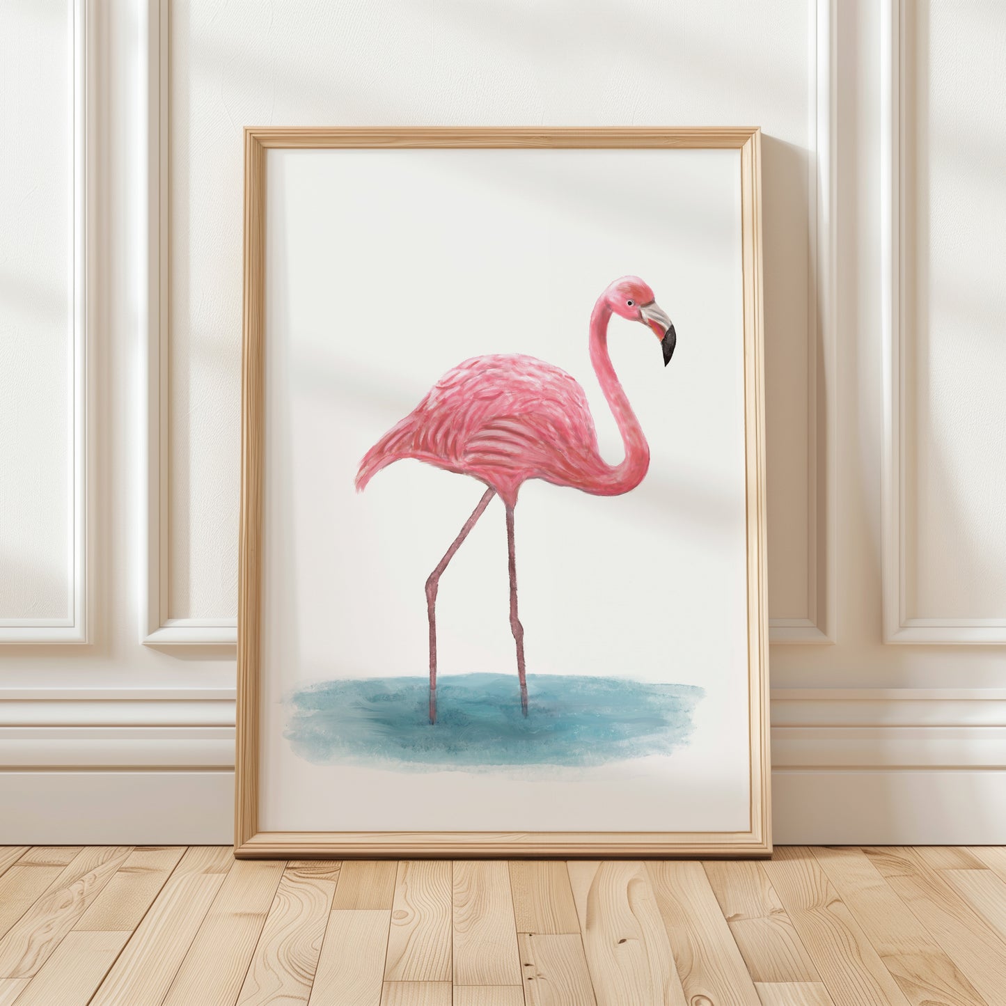 Pink Flamingo Art Print – Graceful Tropical Bird Decor