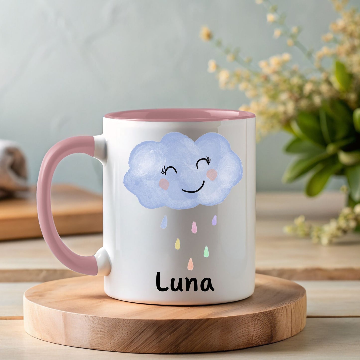 Adorable Smiling Cloud Mug - MerikaArt