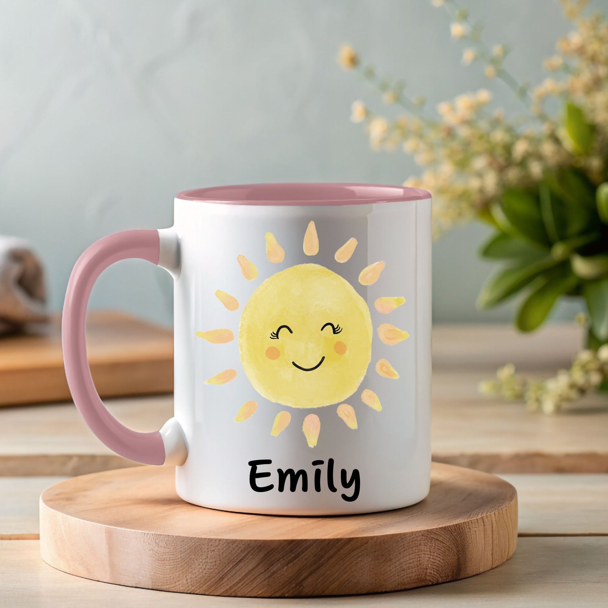 Adorable Smiling Sun Mug - MerikaArt