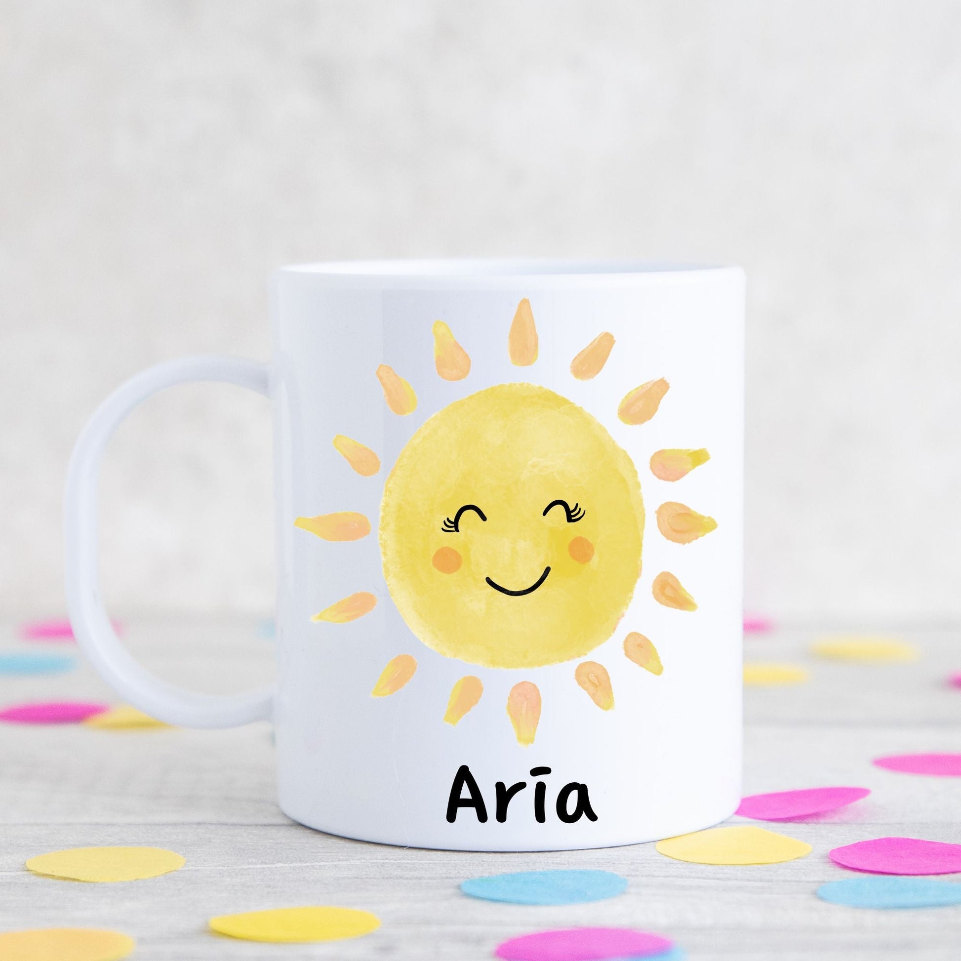Adorable Smiling Sun Mug - MerikaArt