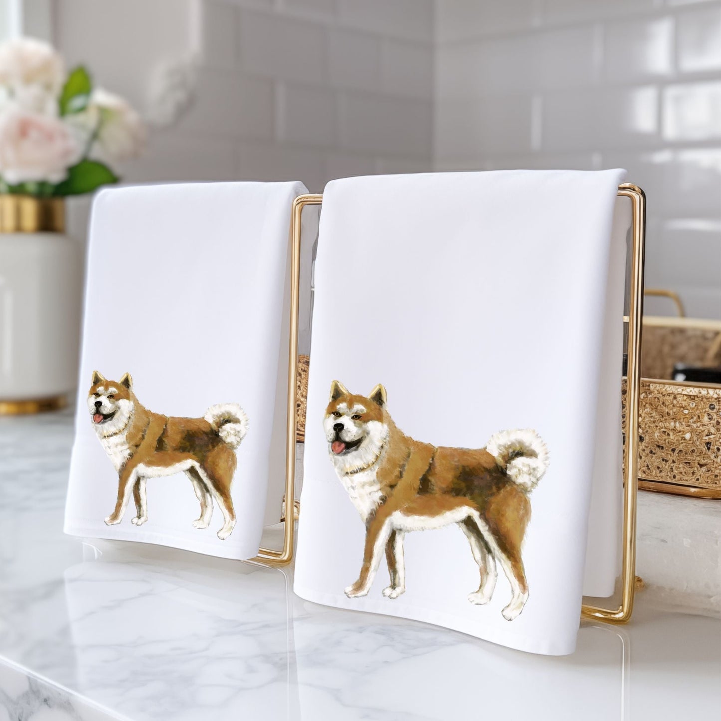 Akita Bathroom Towel - MerikaArt