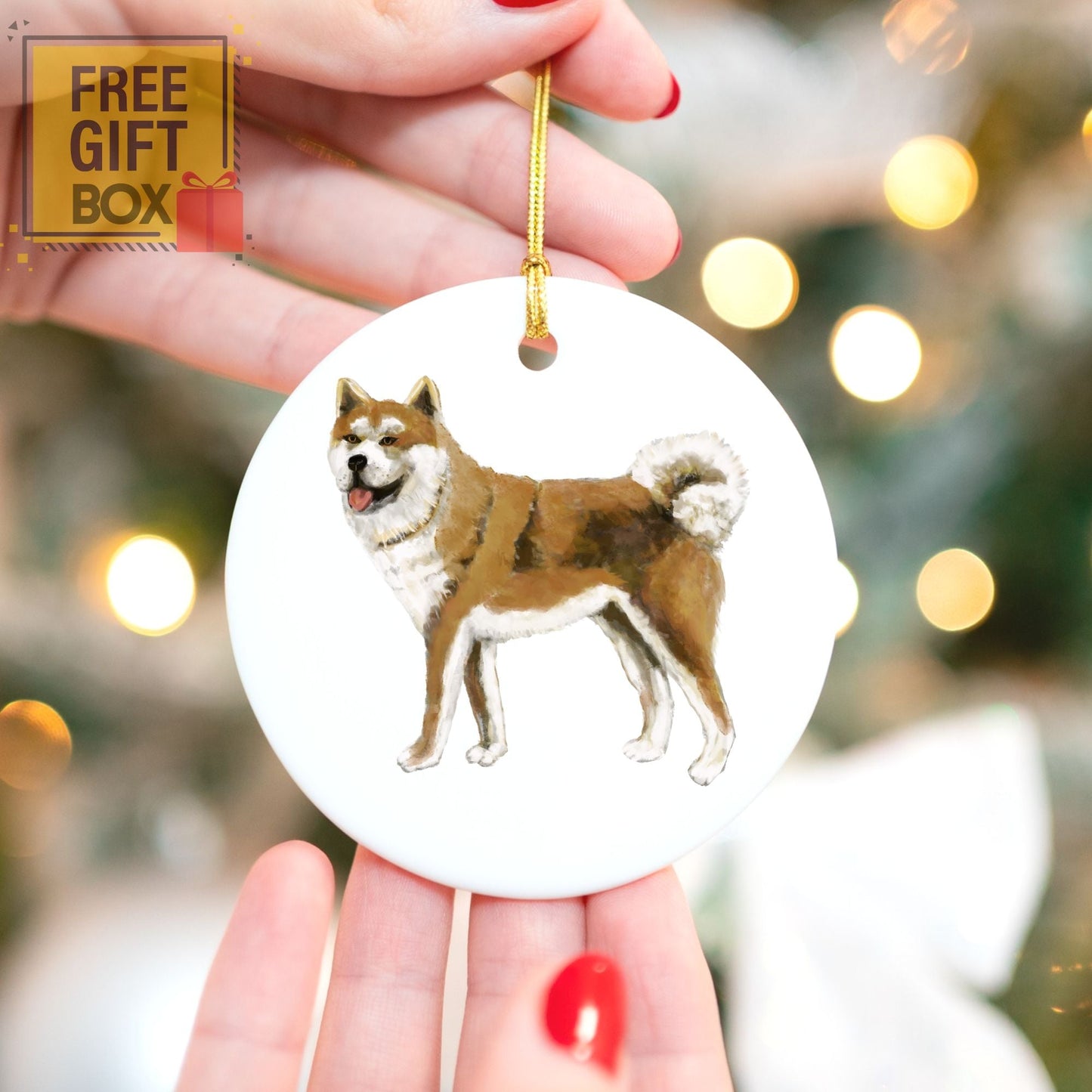 Akita Ceramic Ornament - MerikaArt
