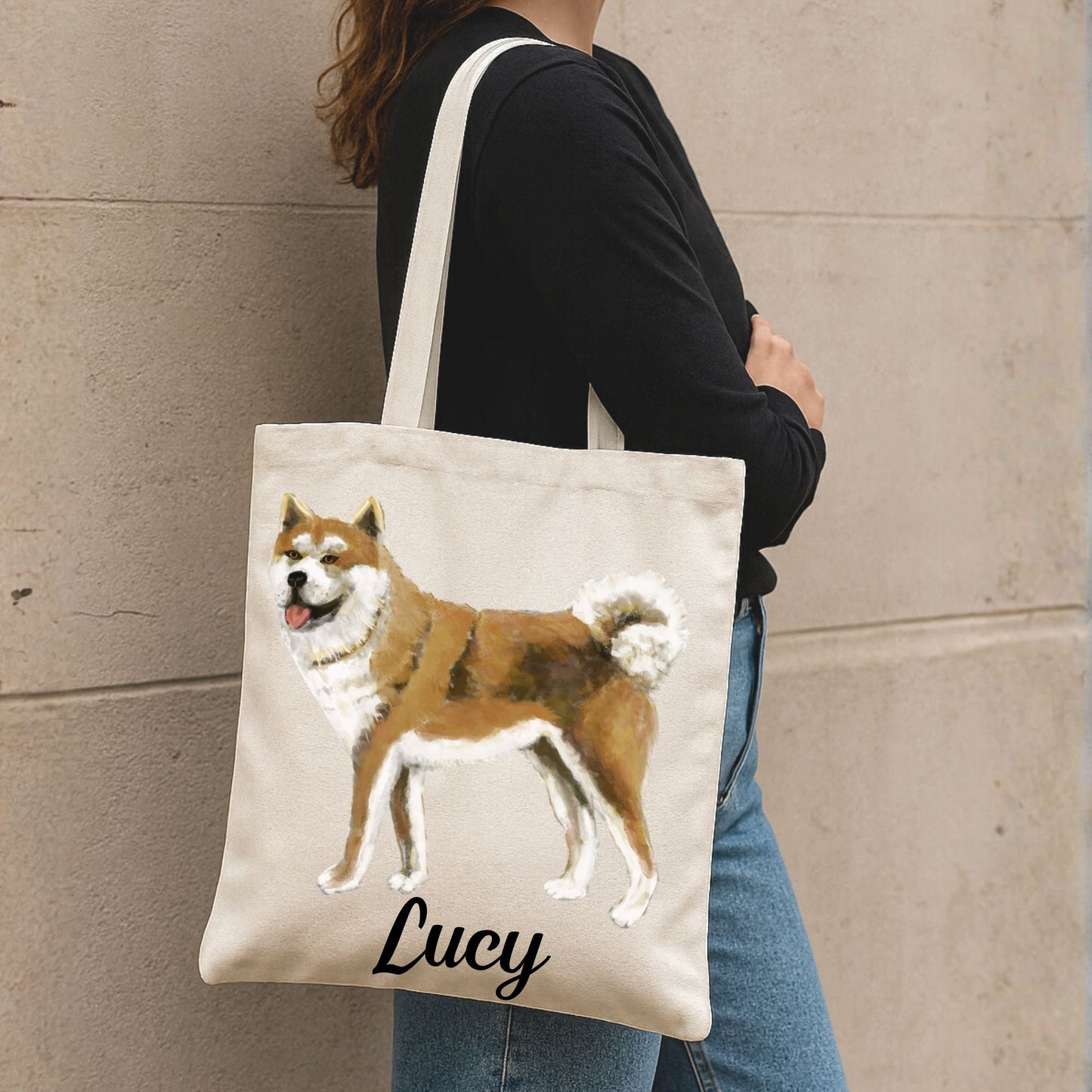 Akita Dog Canvas Tote Bag - MerikaArt