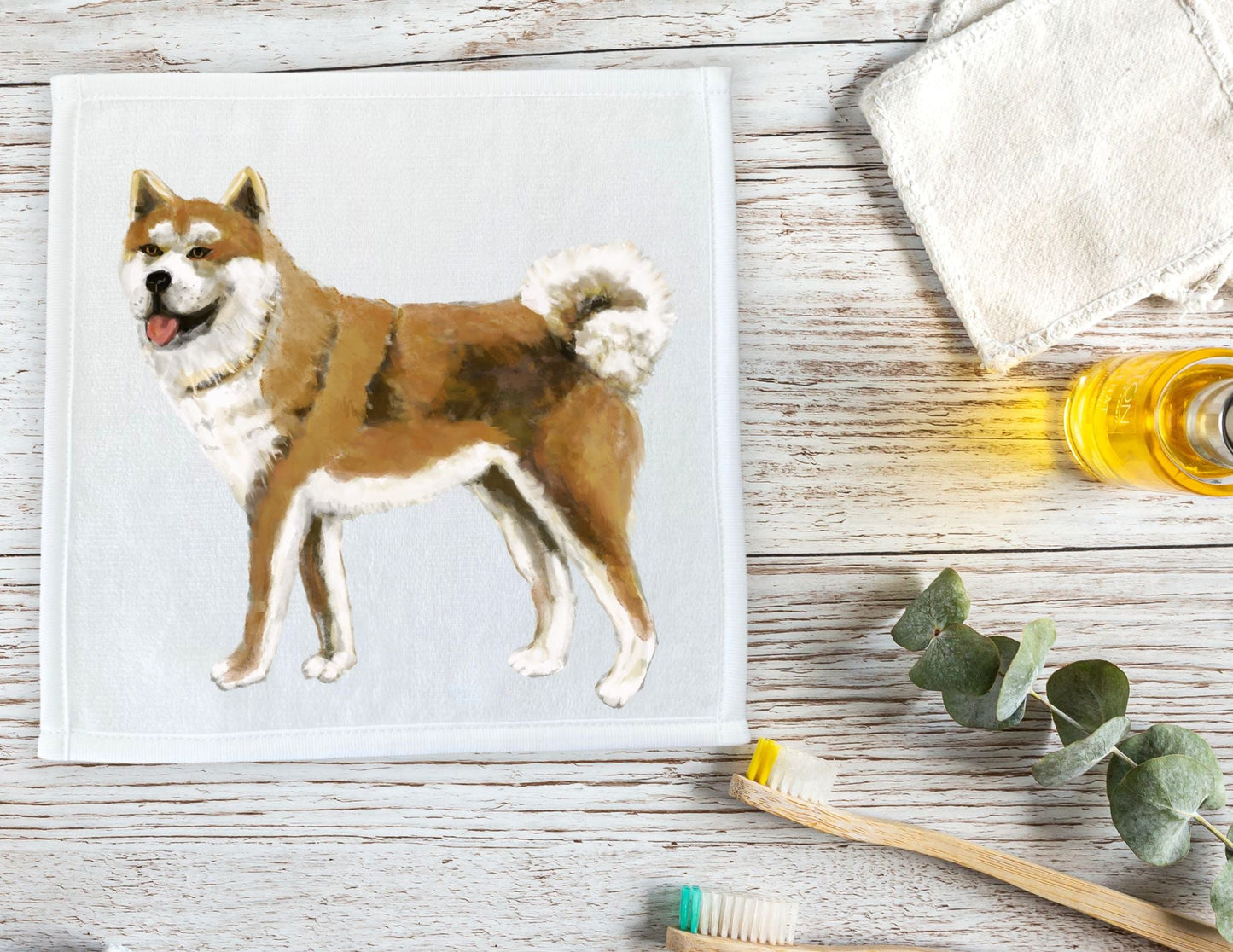 Akita Dog Washcloth - MerikaArt