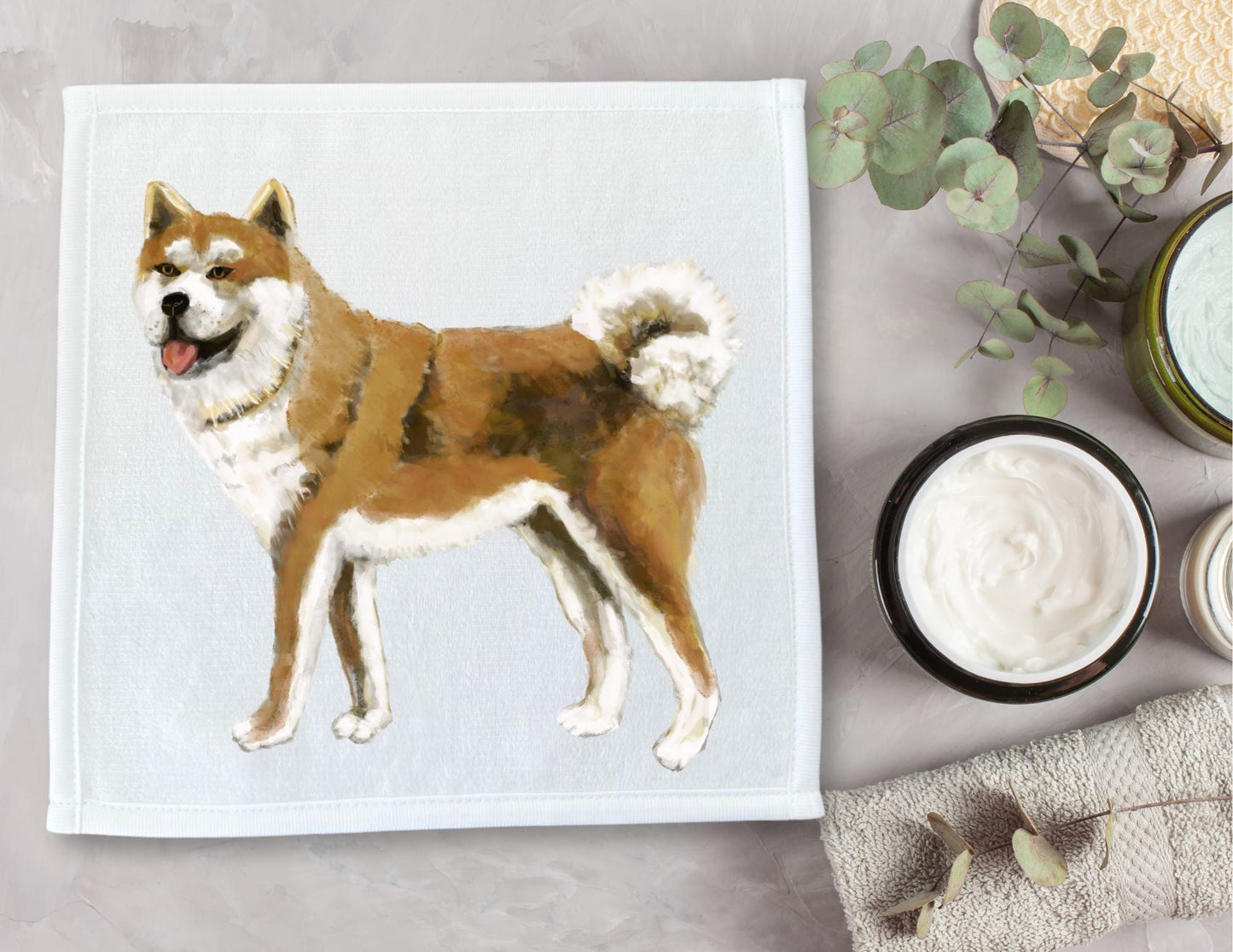 Akita Dog Washcloth - MerikaArt