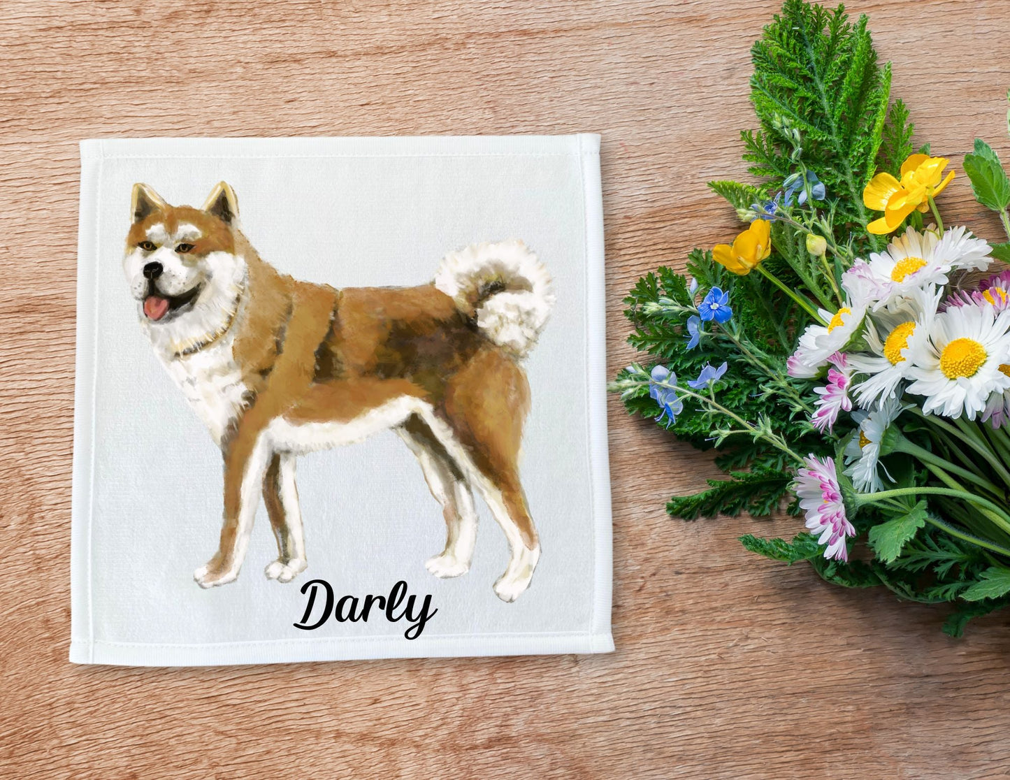 Akita Dog Washcloth - MerikaArt