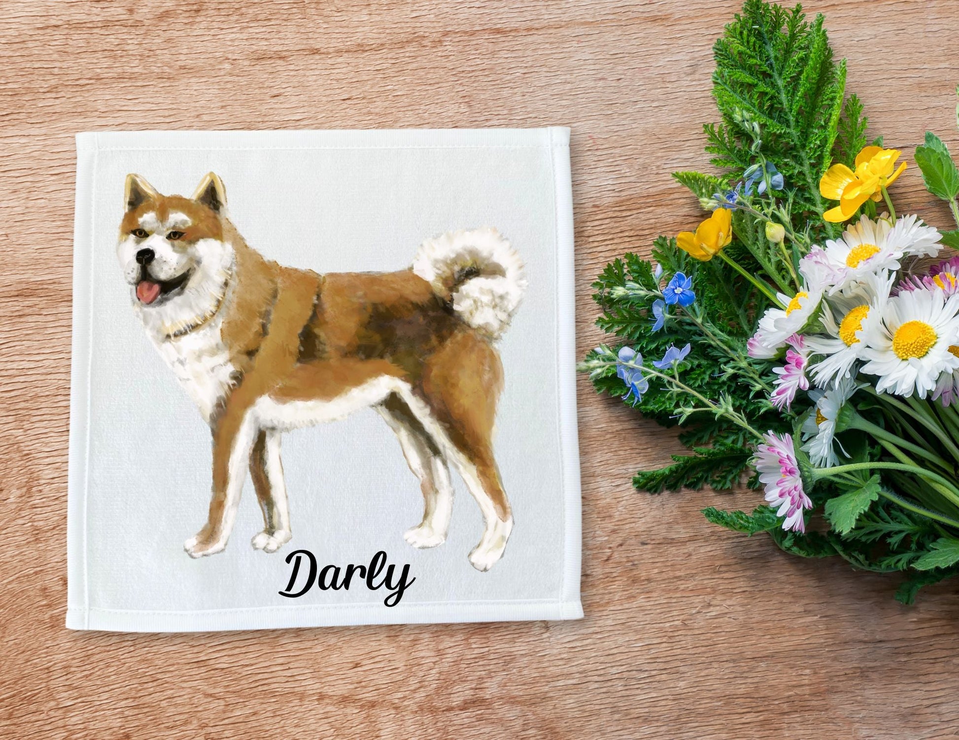 Akita Dog Washcloth - MerikaArt