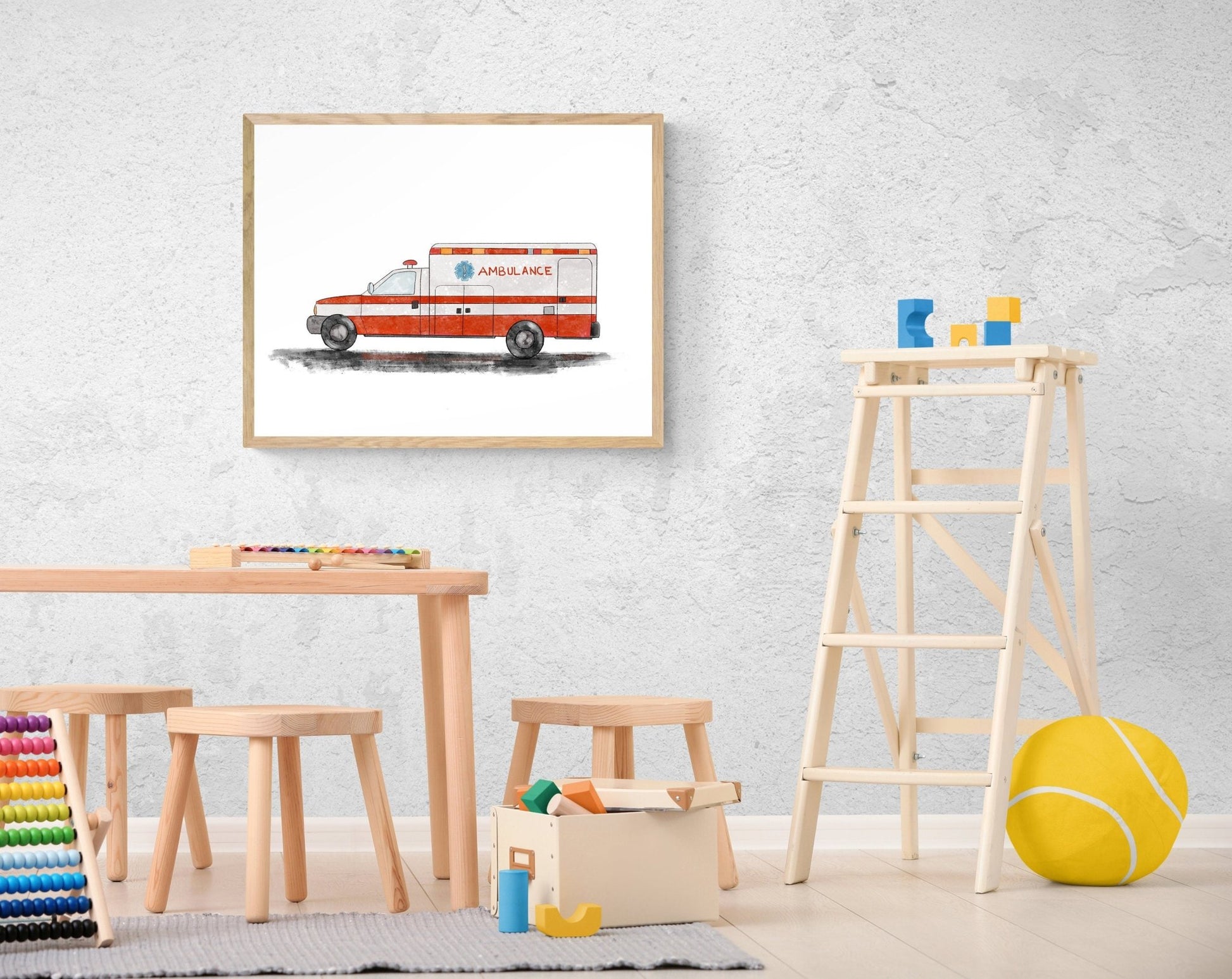 Ambulance Art Print - MerikaArt