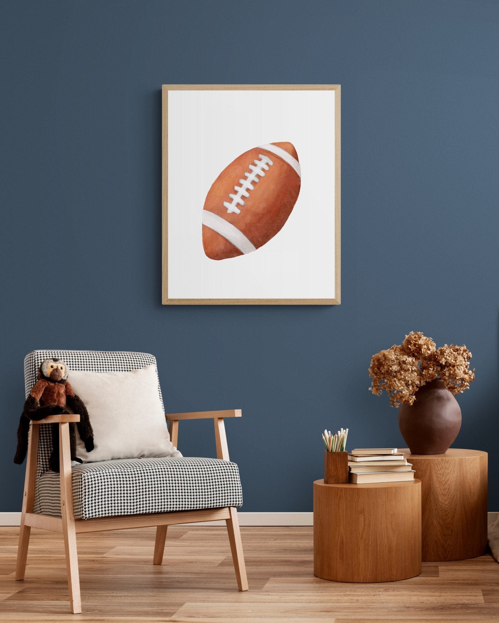 American Football Print, Sport Painting, Boys Room Wall Art, Boys Room Gift, Kids Wall Art, Nursery Decor, Sports Lover Drawing - MerikaArt
