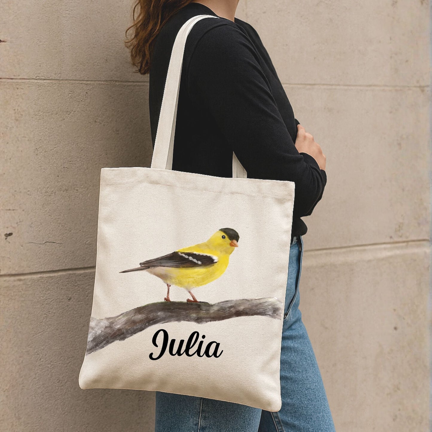 American Goldfinch Canvas Tote Bag - MerikaArt