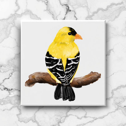 American Goldfinch Ceramic Tile - MerikaArt