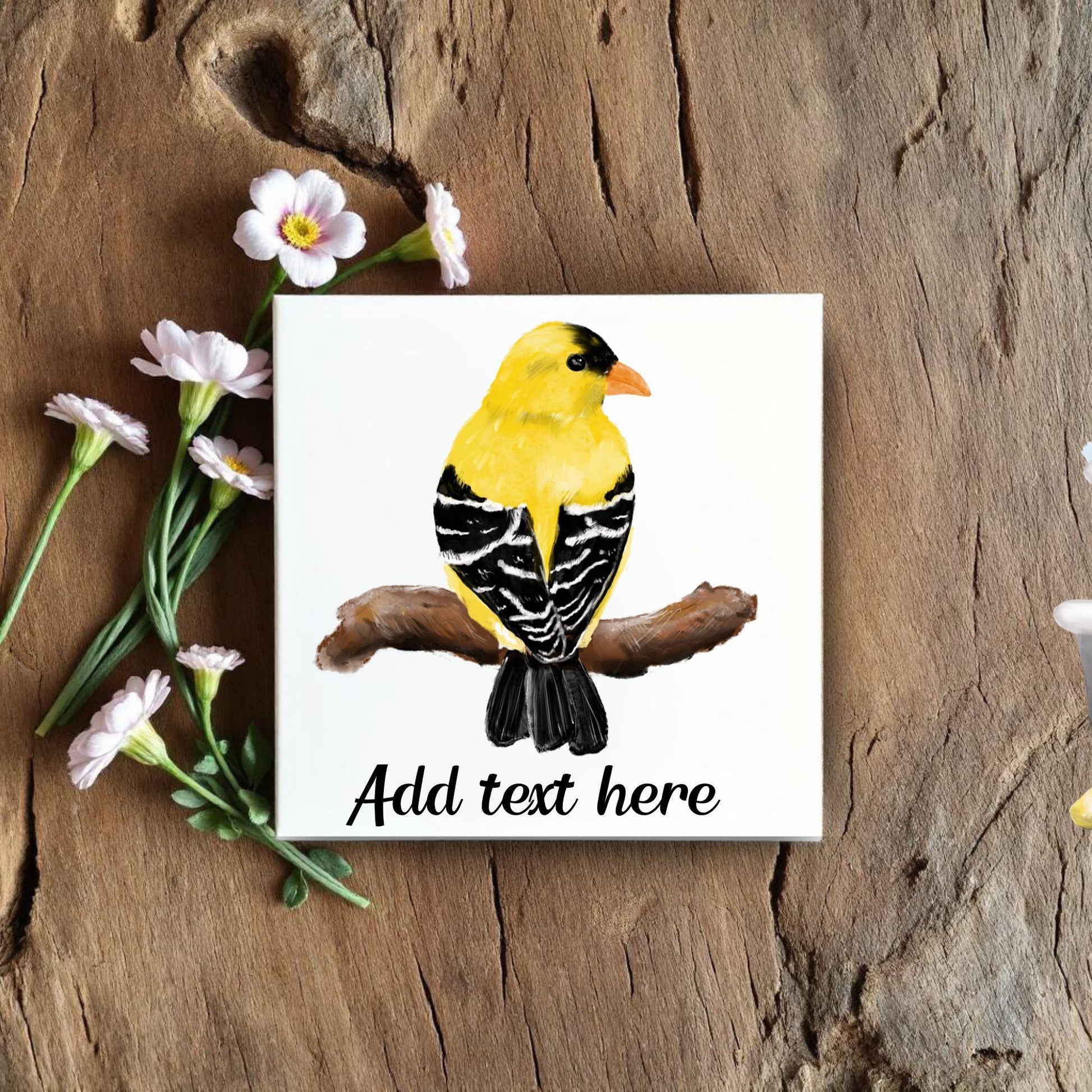 American Goldfinch Ceramic Tile - MerikaArt