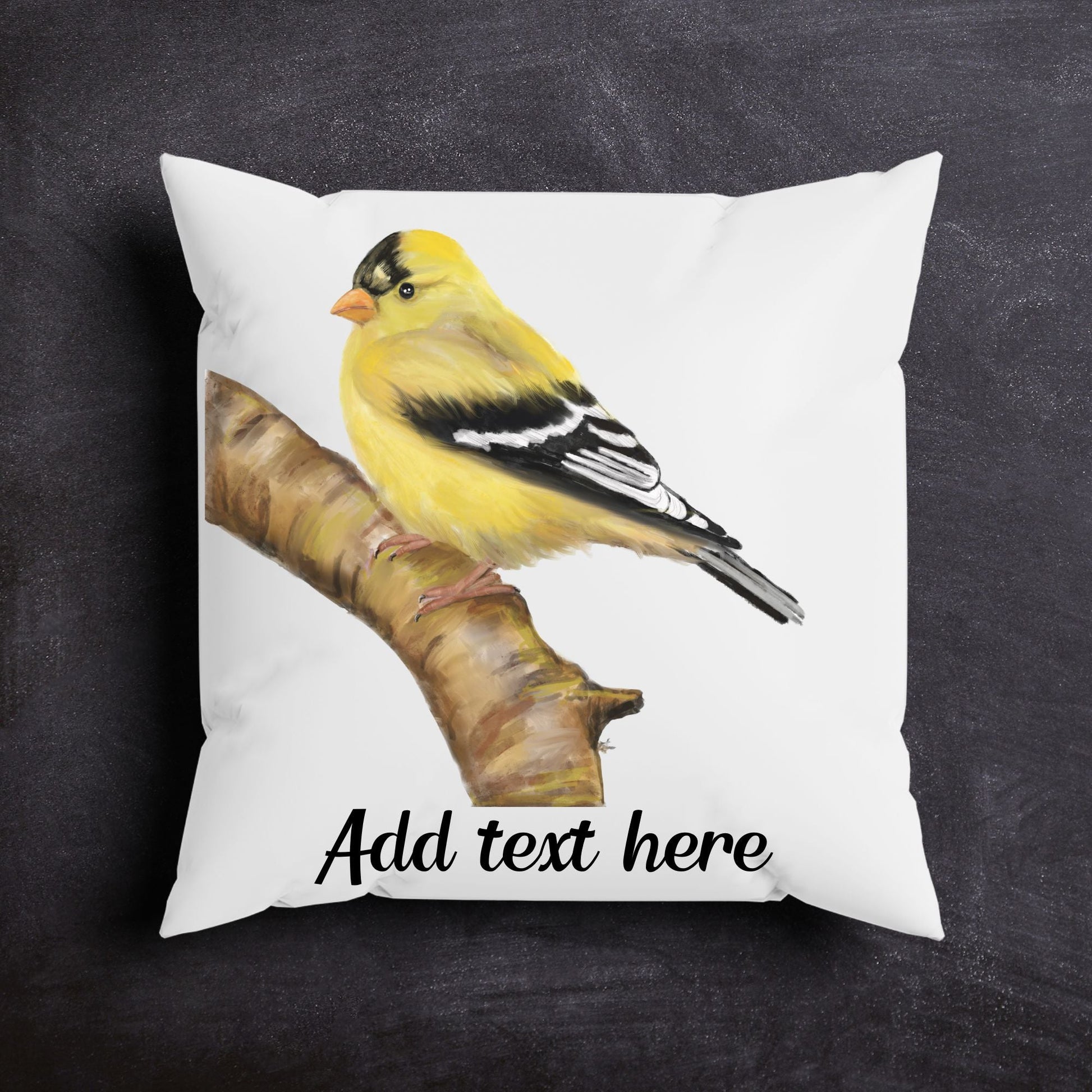 American Goldfinch Pillow - MerikaArt