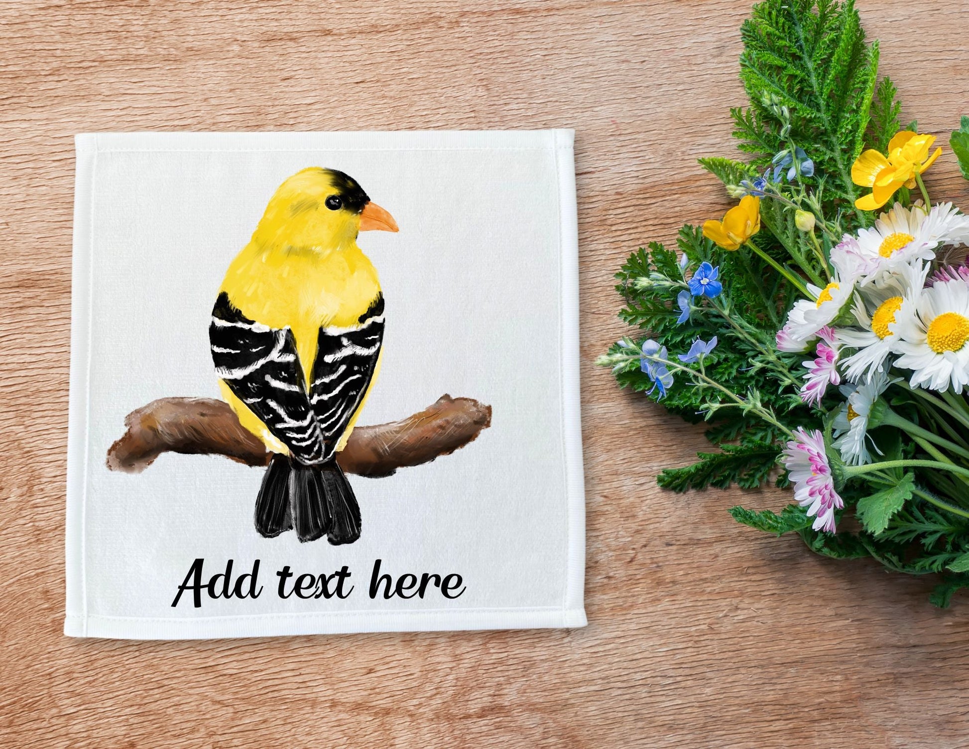 American Goldfinch Washcloth - MerikaArt