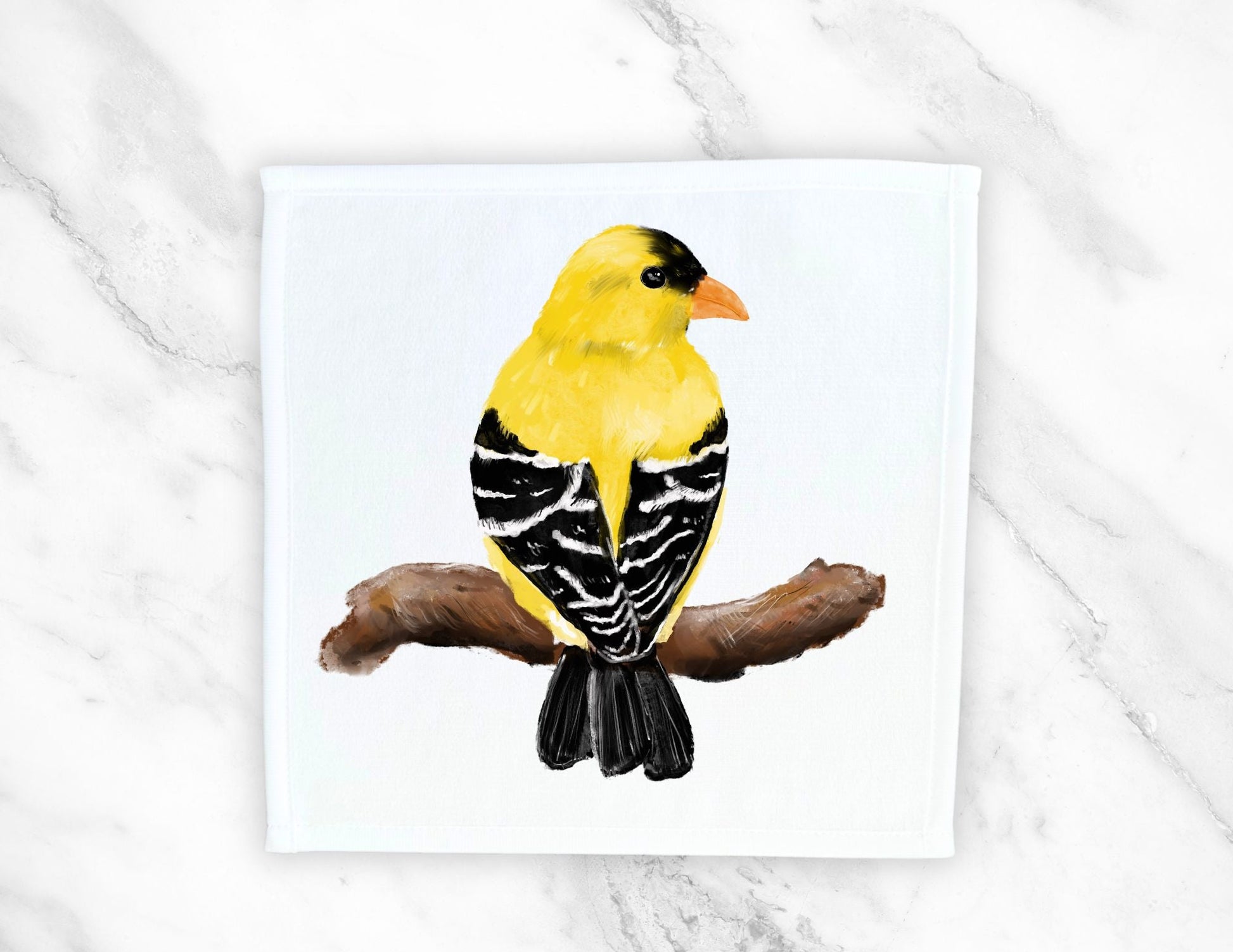American Goldfinch Washcloth - MerikaArt