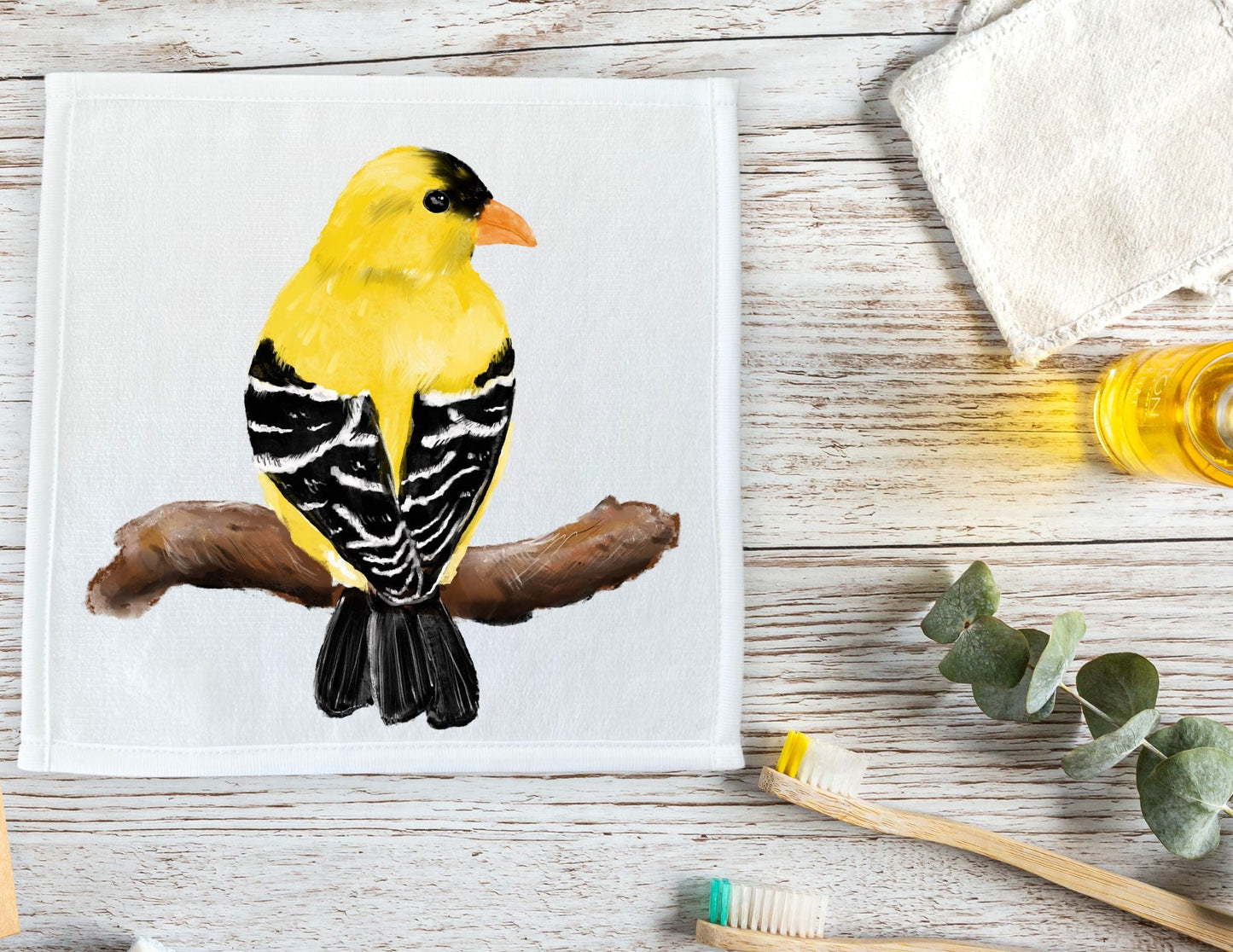 American Goldfinch Washcloth - MerikaArt