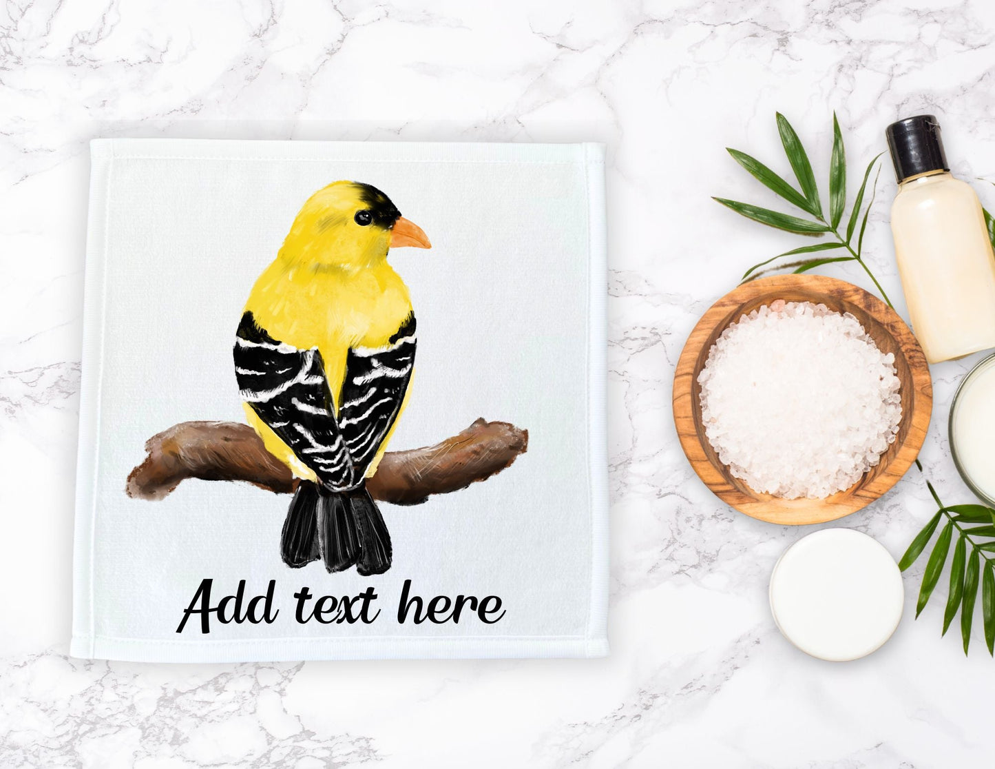 American Goldfinch Washcloth - MerikaArt