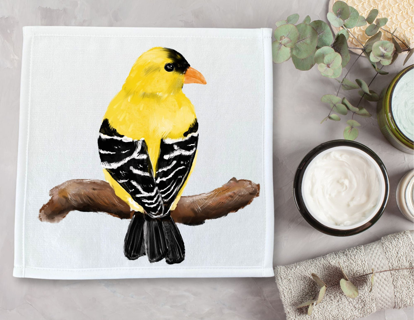 American Goldfinch Washcloth - MerikaArt