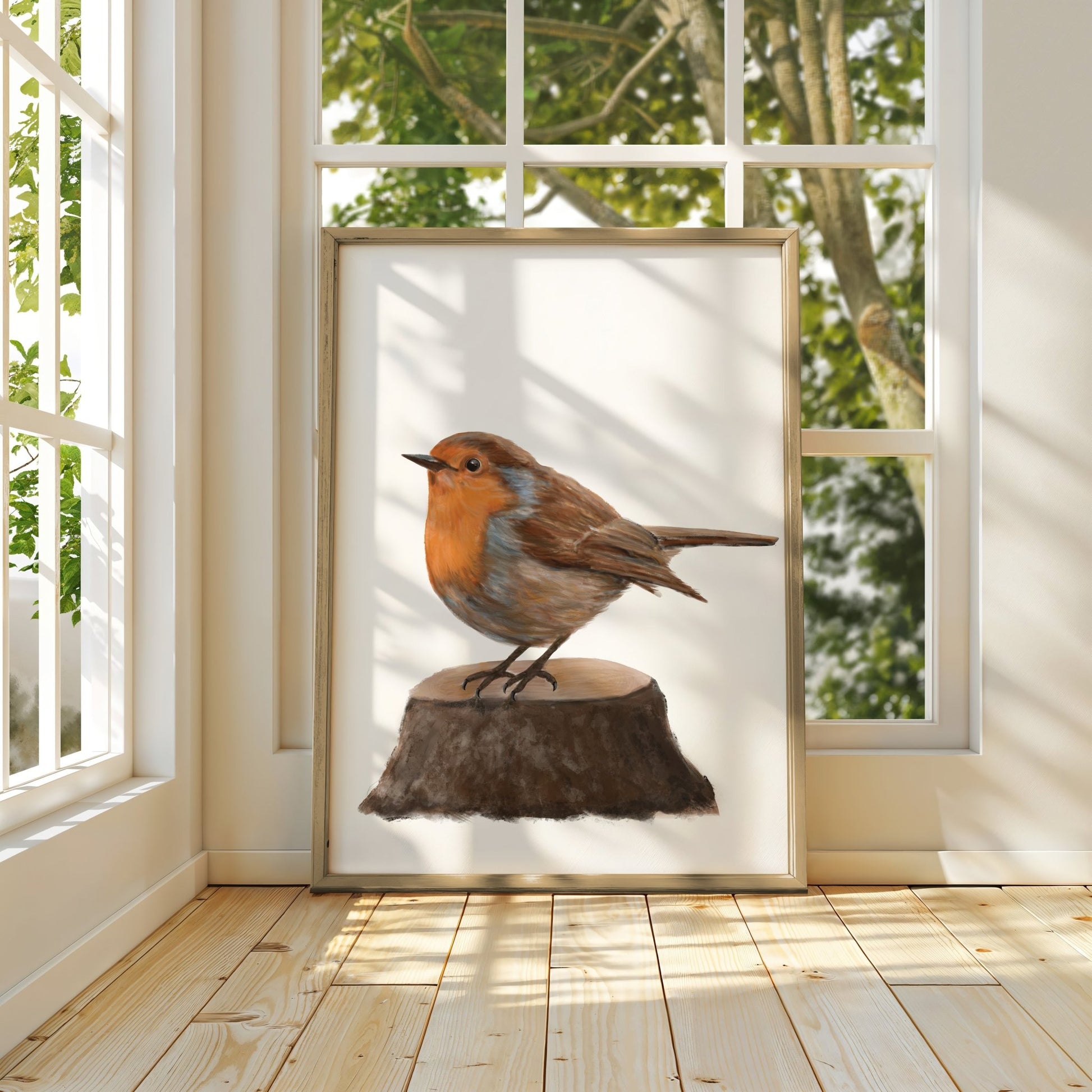 American Robin Art Print – Charming Backyard Bird Decor - MerikaArt