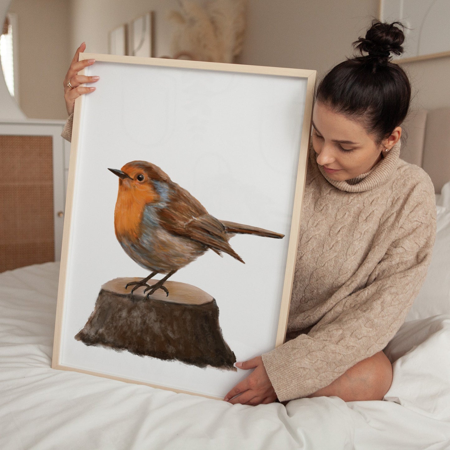 American Robin Art Print – Charming Backyard Bird Decor - MerikaArt