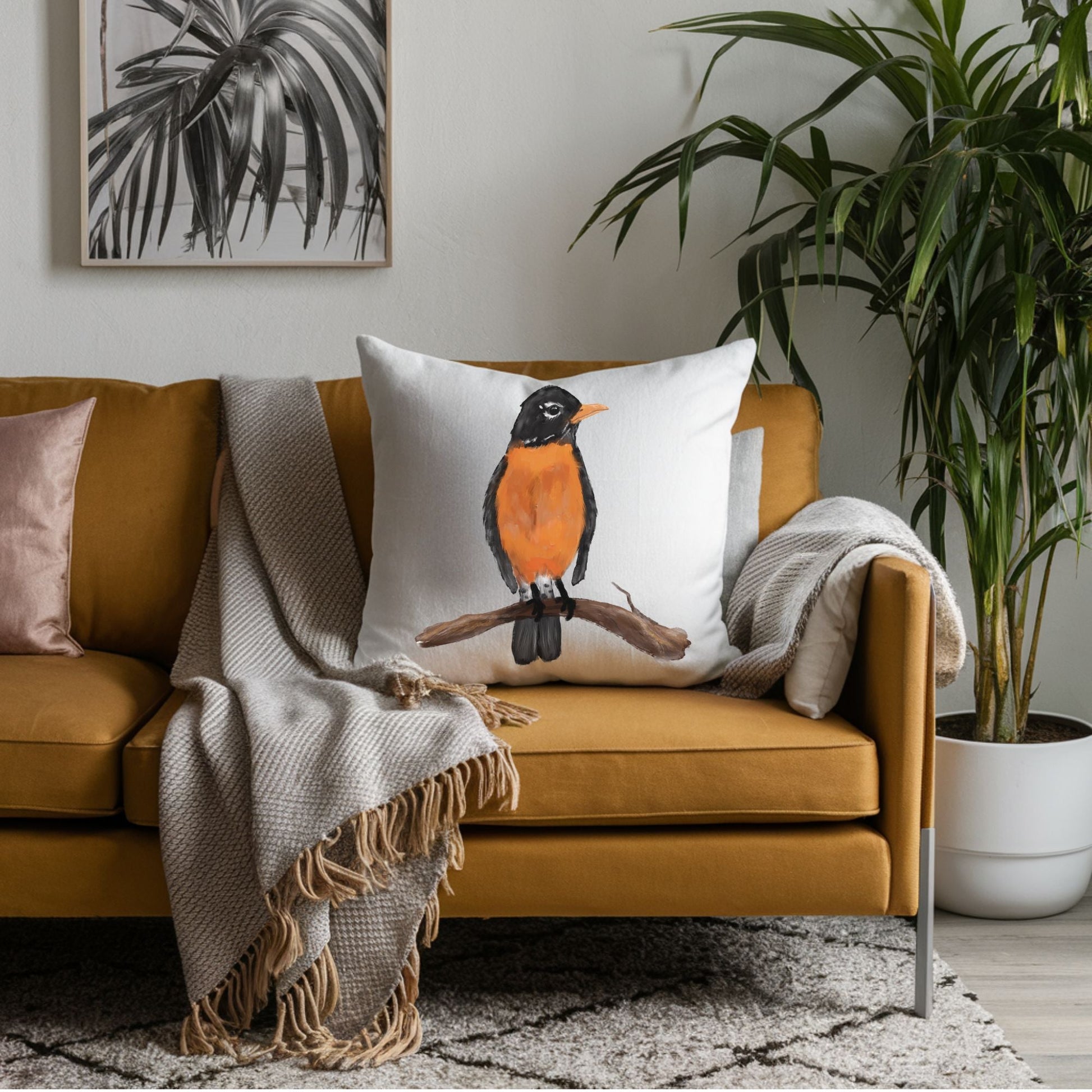 American Robin Pillow - MerikaArt