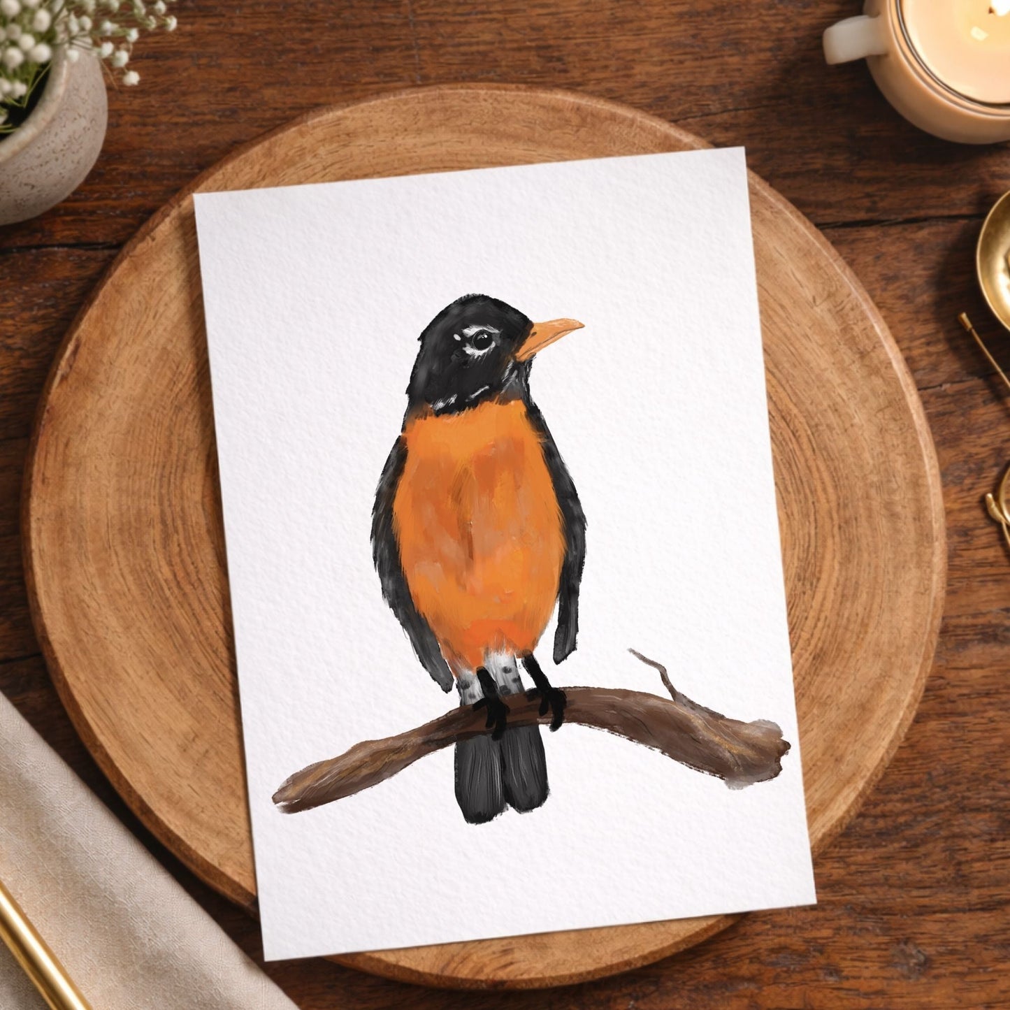 American Robin Postcard - MerikaArt