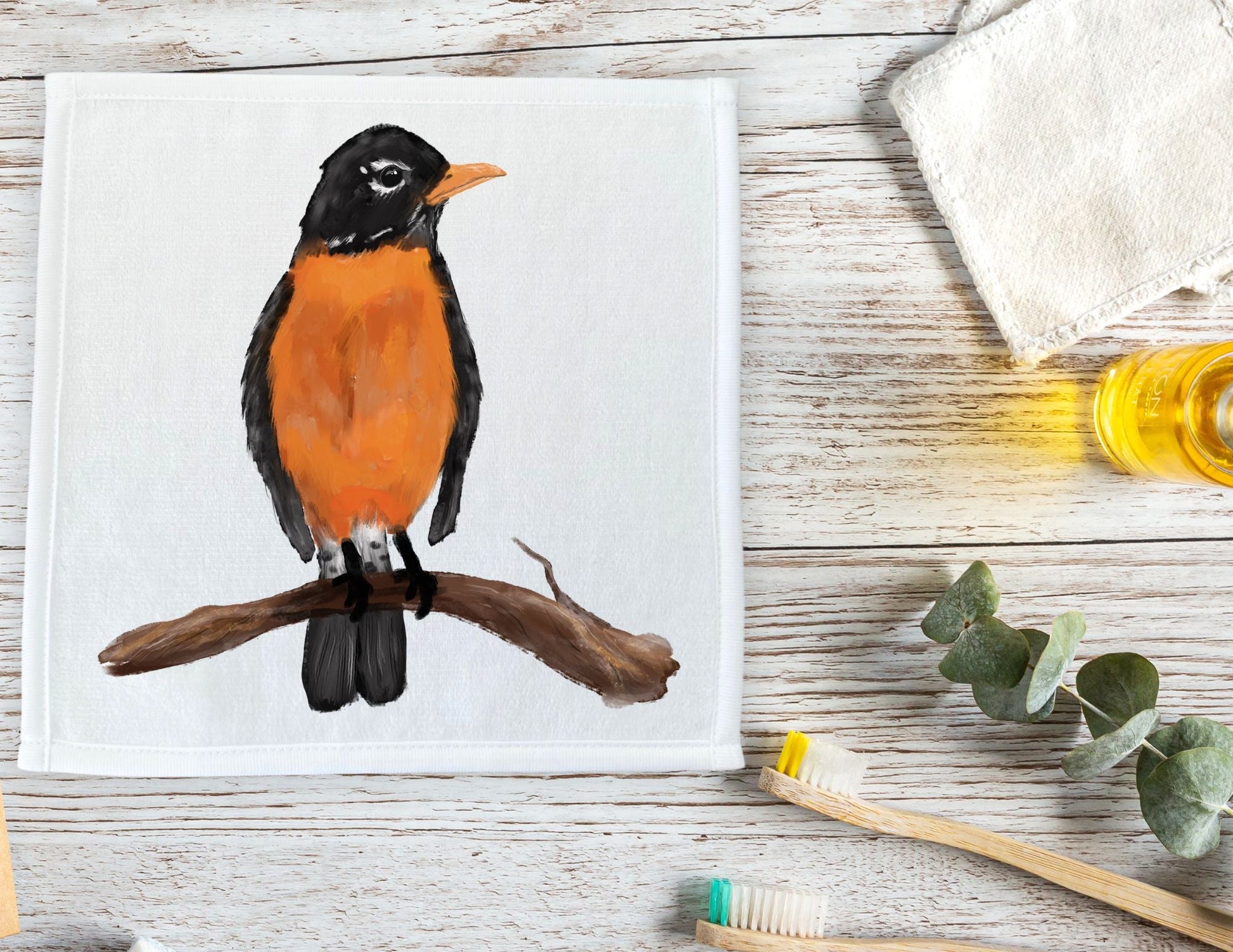 American Robin Washcloth - MerikaArt