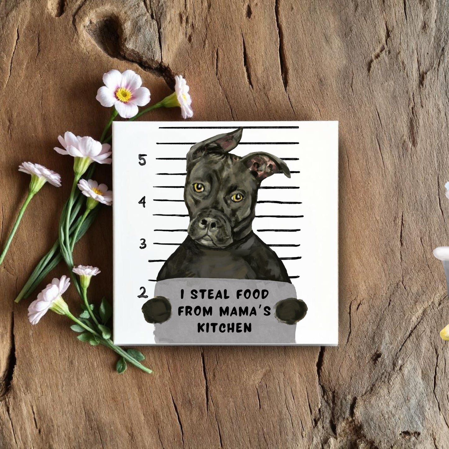 American Staffordshire Terrier Mugshot Tile - MerikaArt