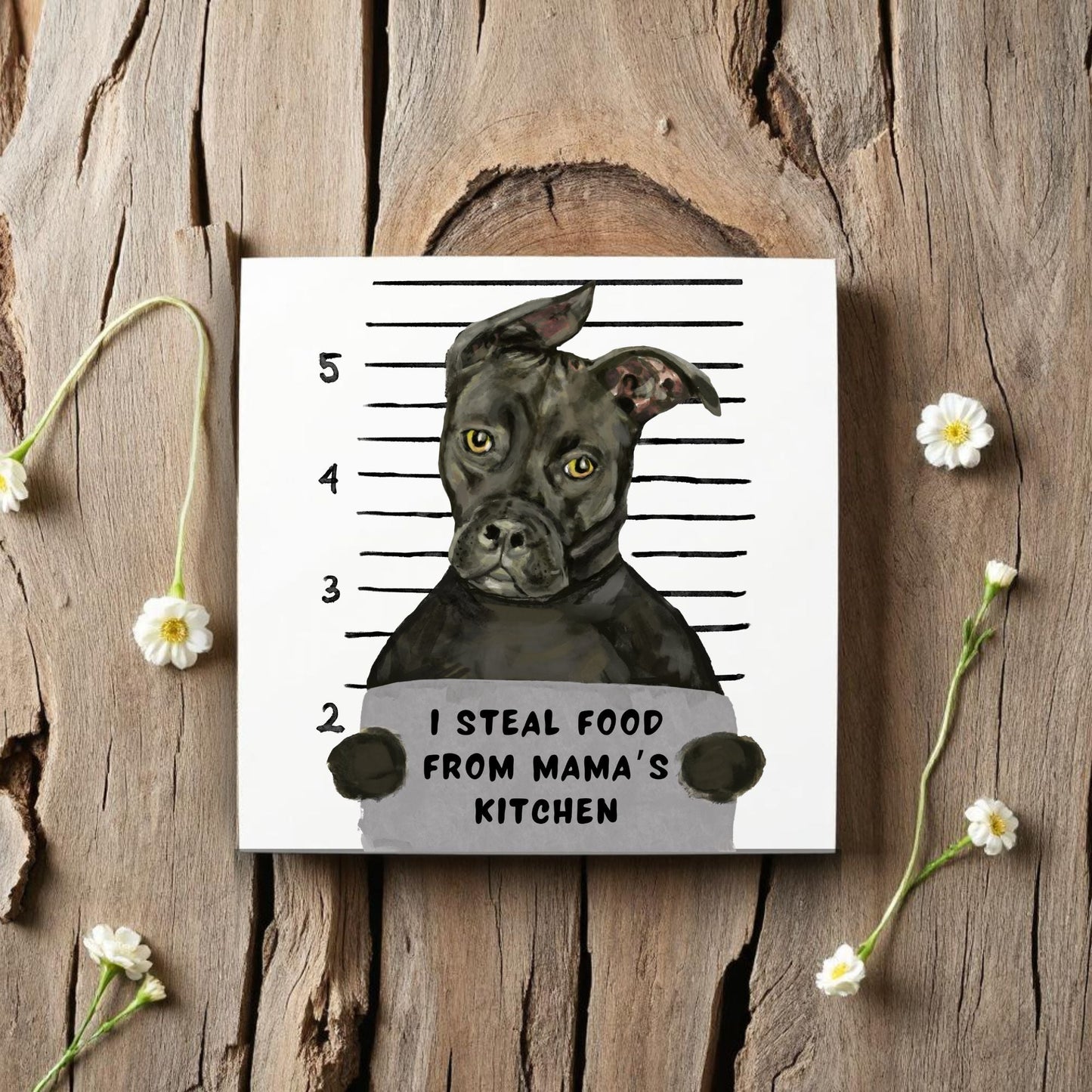 American Staffordshire Terrier Mugshot Tile - MerikaArt