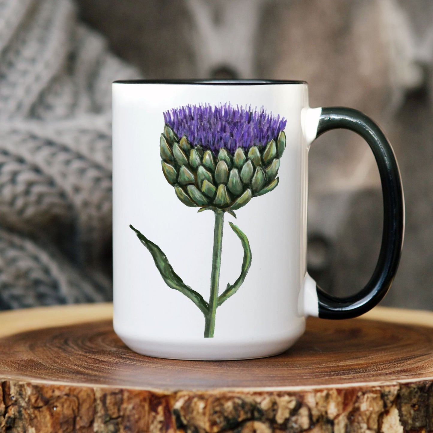 Artichoke Flower Mug - MerikaArt