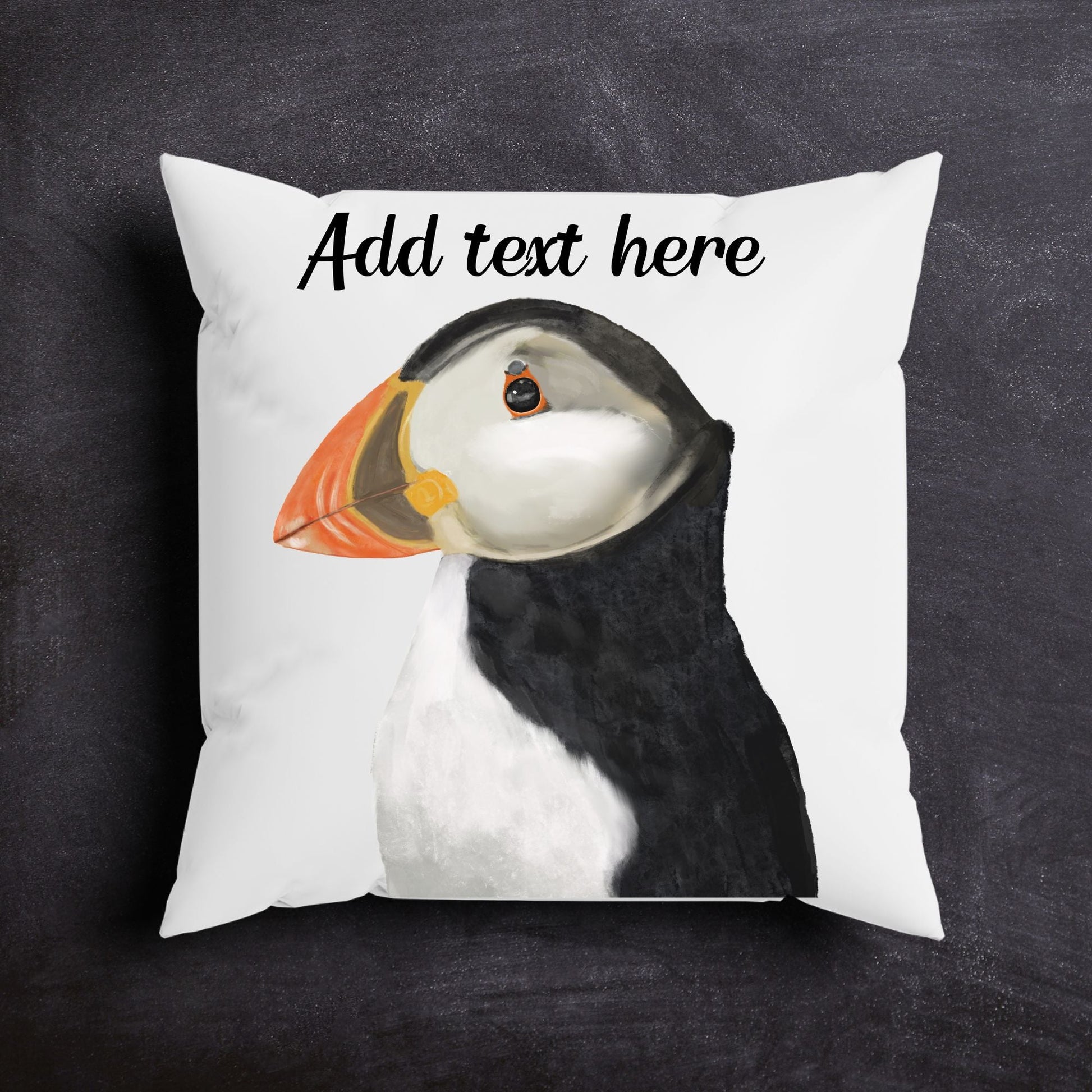 Atlantic Puffin Bird Pillow - MerikaArt