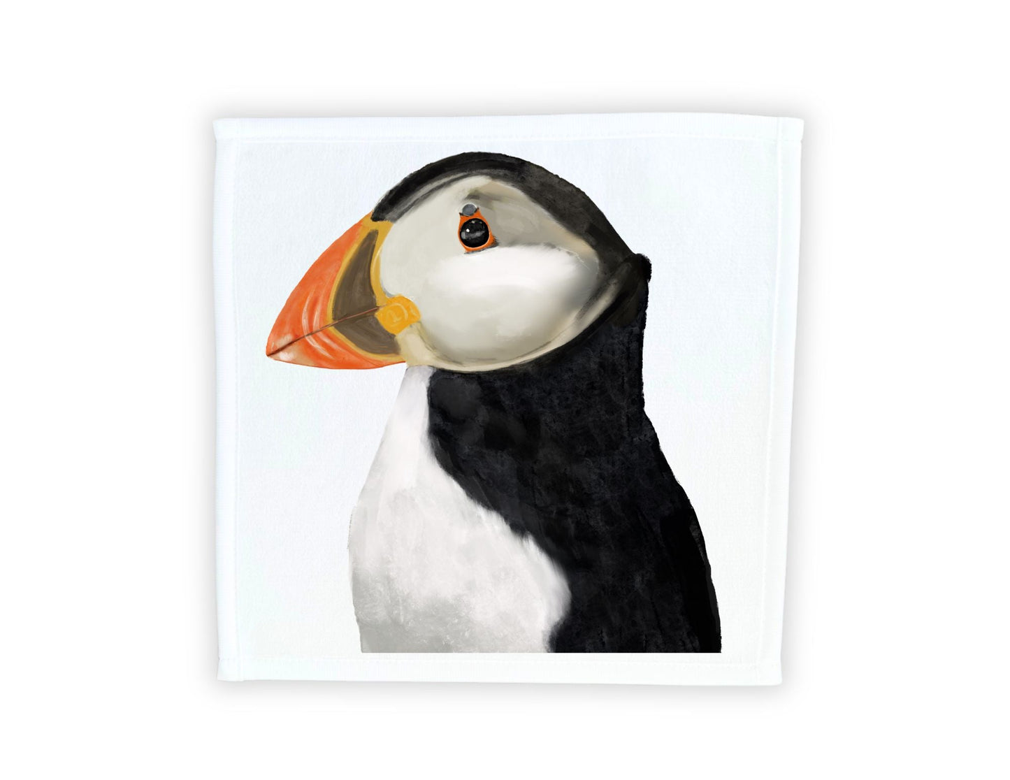 Atlantic Puffin Bird Washcloth - MerikaArt