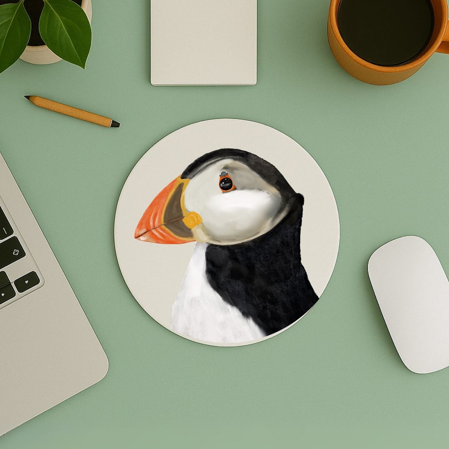 Atlantic Puffin Mousepad - MerikaArt