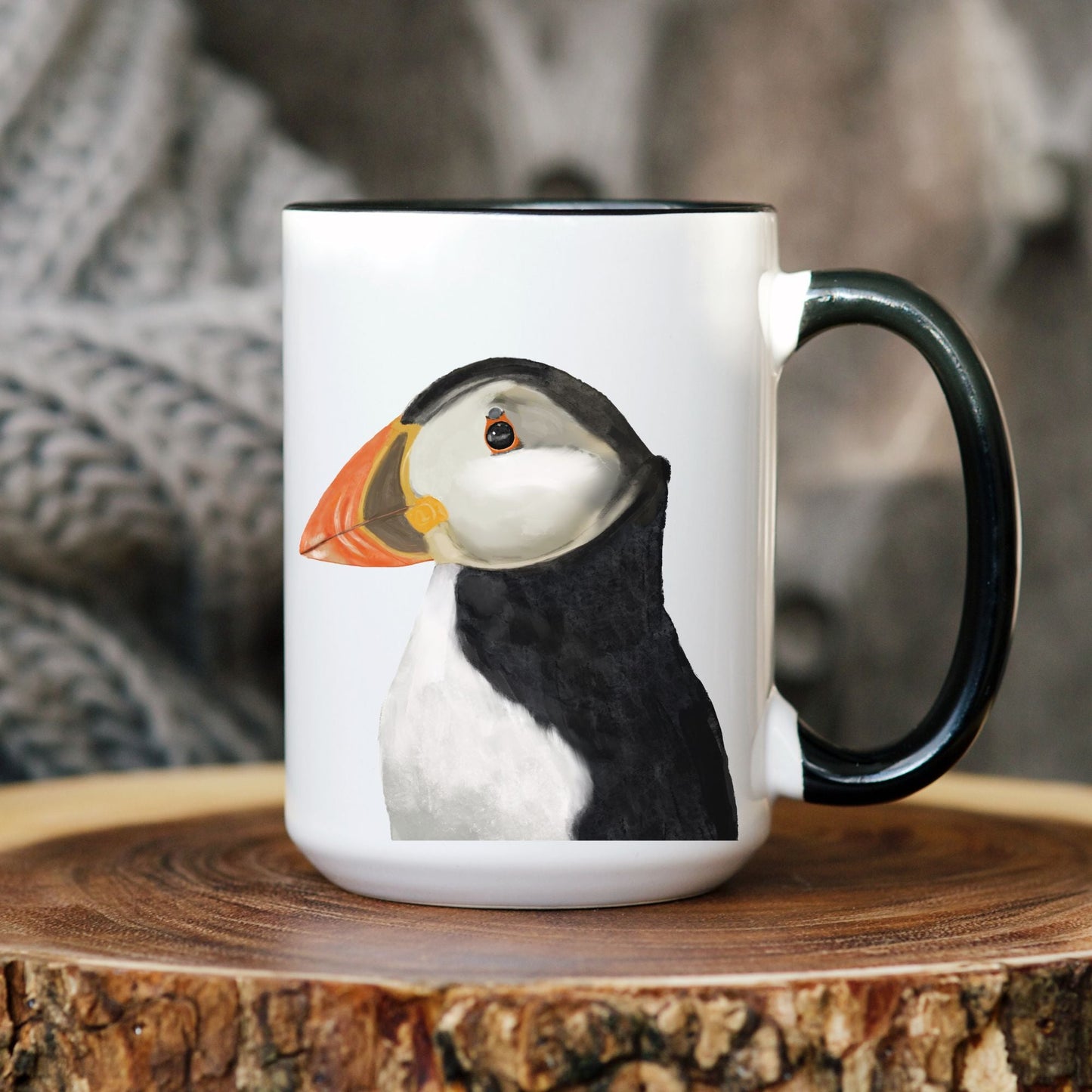 Atlantic Puffin Mug with Vibrant Illustration - MerikaArt