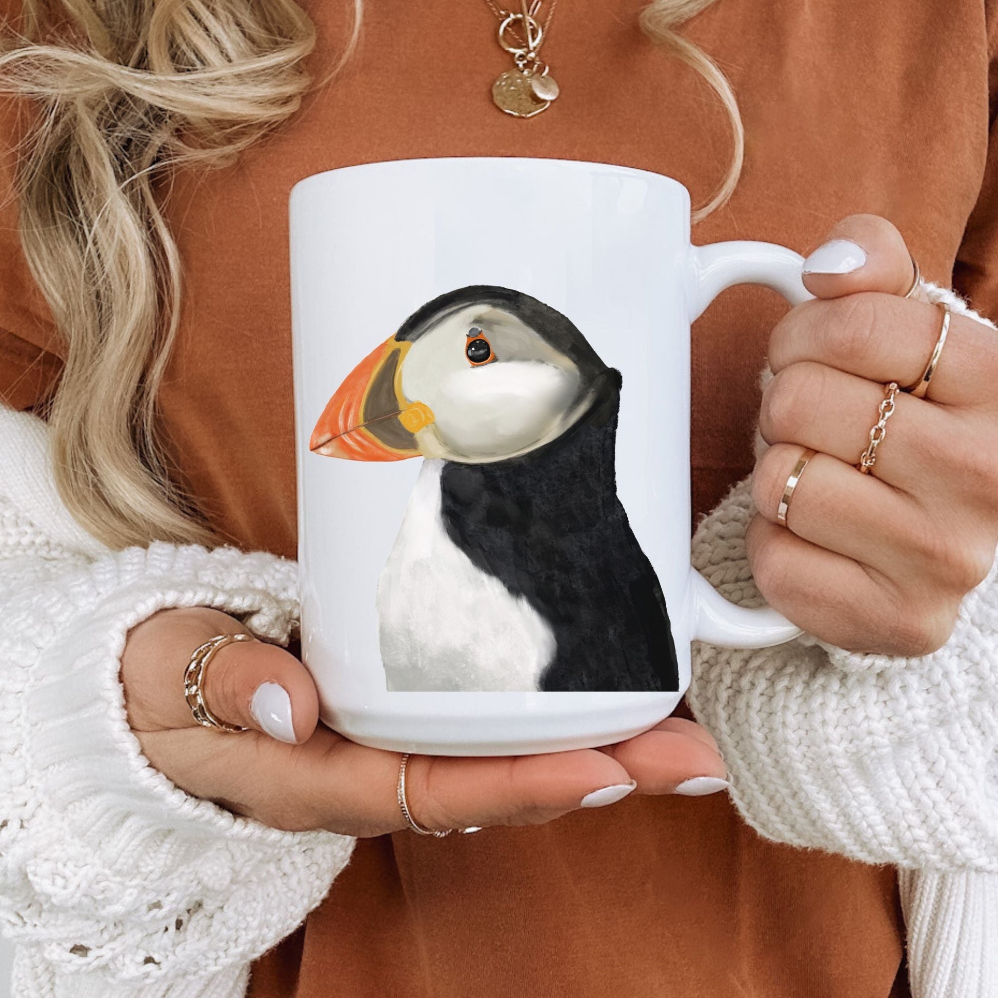 Atlantic Puffin Mug with Vibrant Illustration - MerikaArt