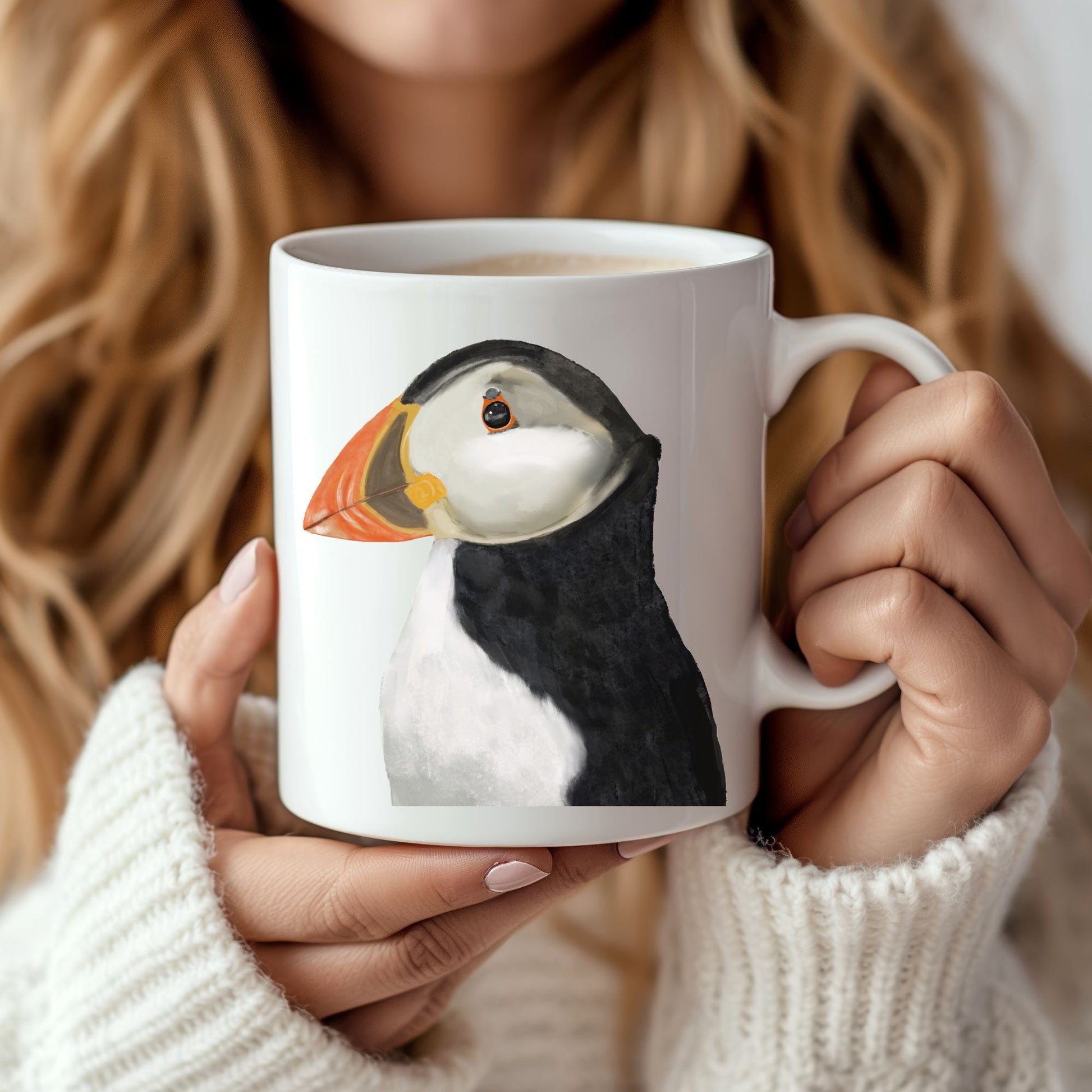 Atlantic Puffin Mug with Vibrant Illustration - MerikaArt