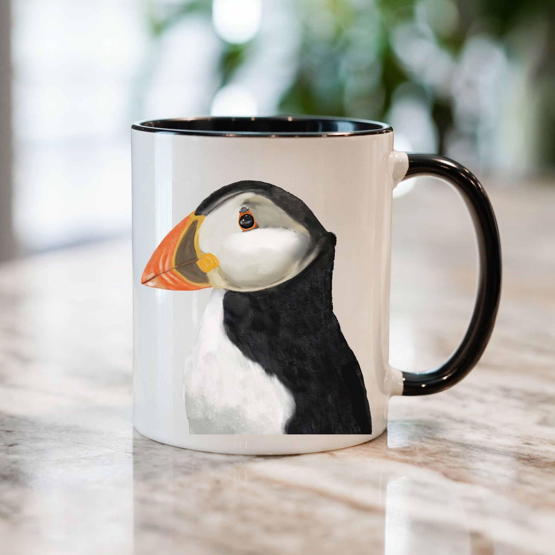 Atlantic Puffin Mug with Vibrant Illustration - MerikaArt