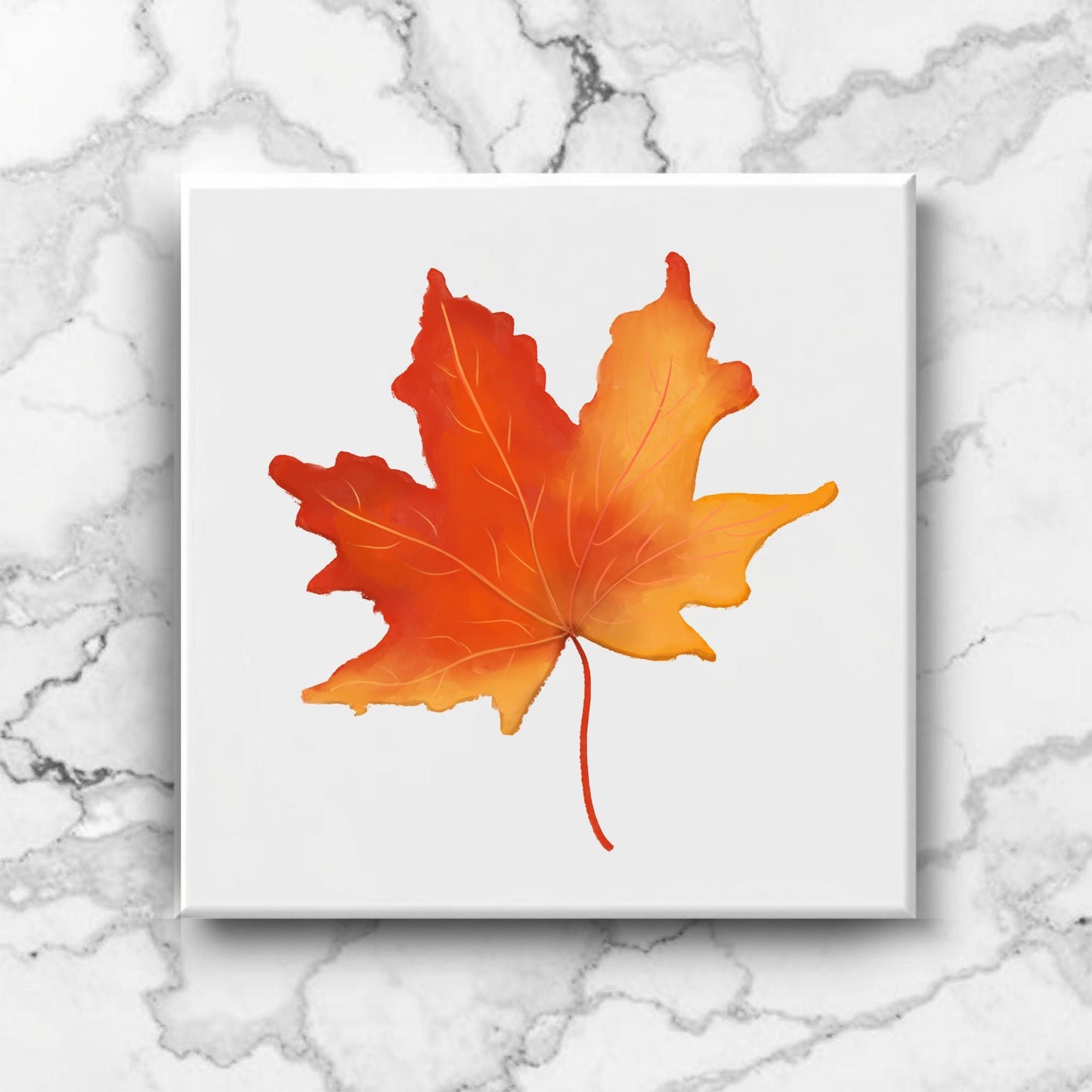 Autumn Maple Leaf Ceramic Tile - MerikaArt