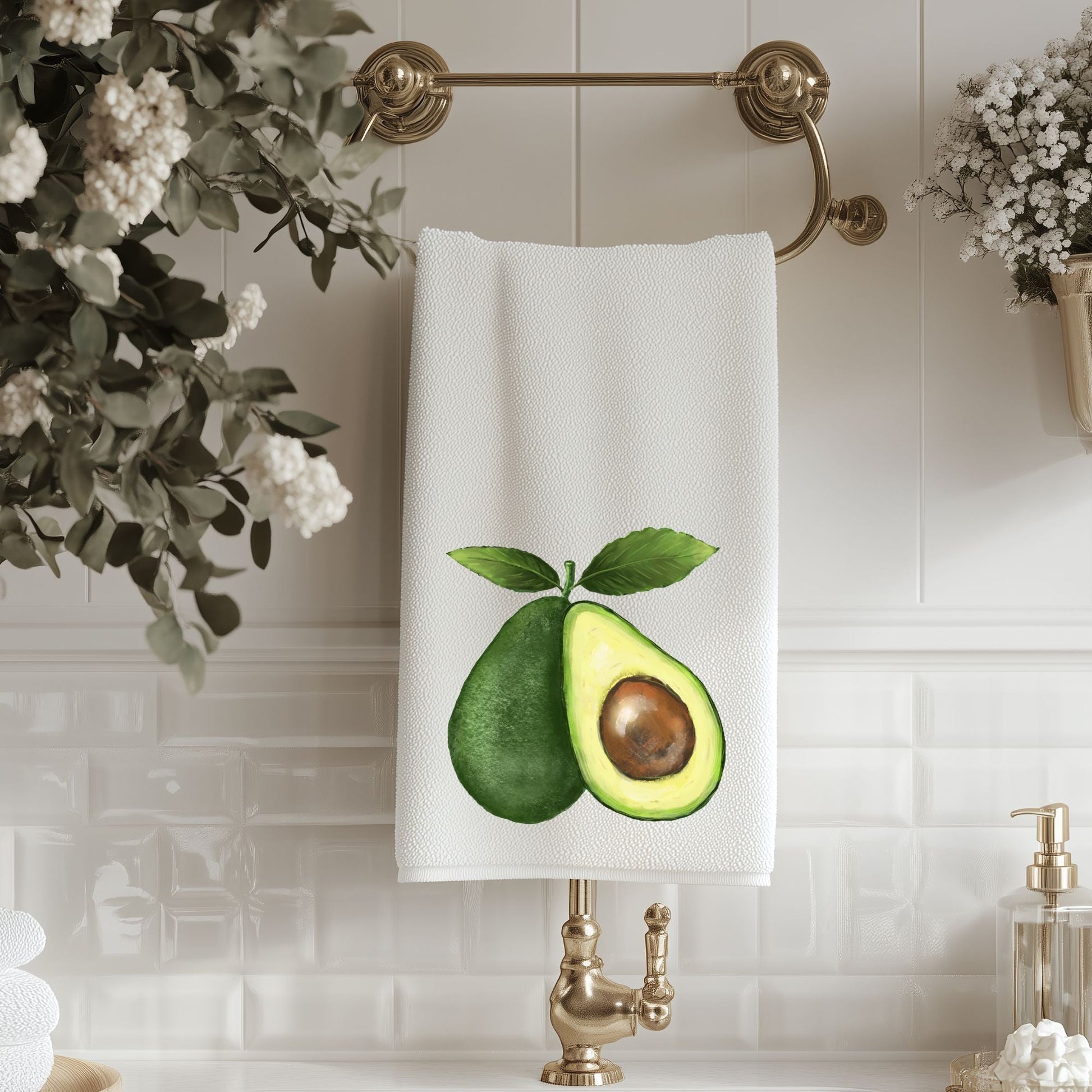 Avocado Bathroom Towel - MerikaArt
