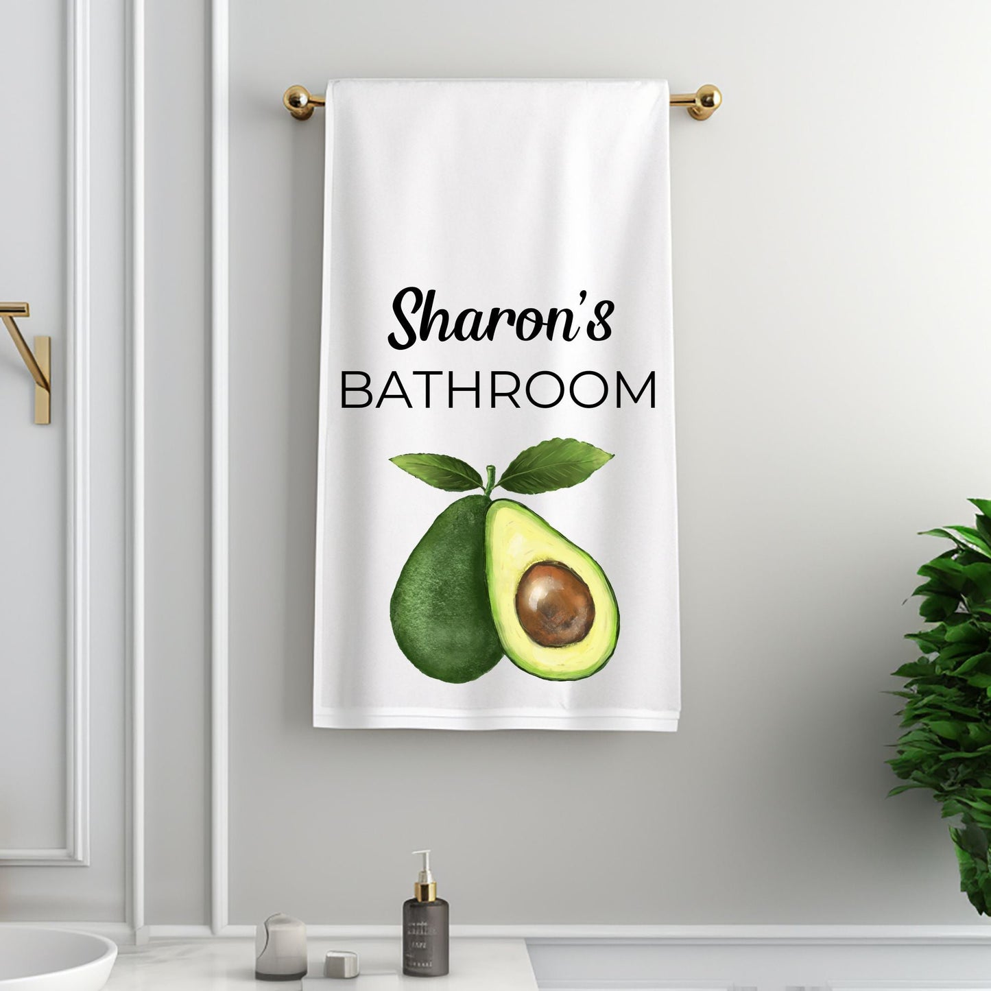 Avocado Bathroom Towel - MerikaArt