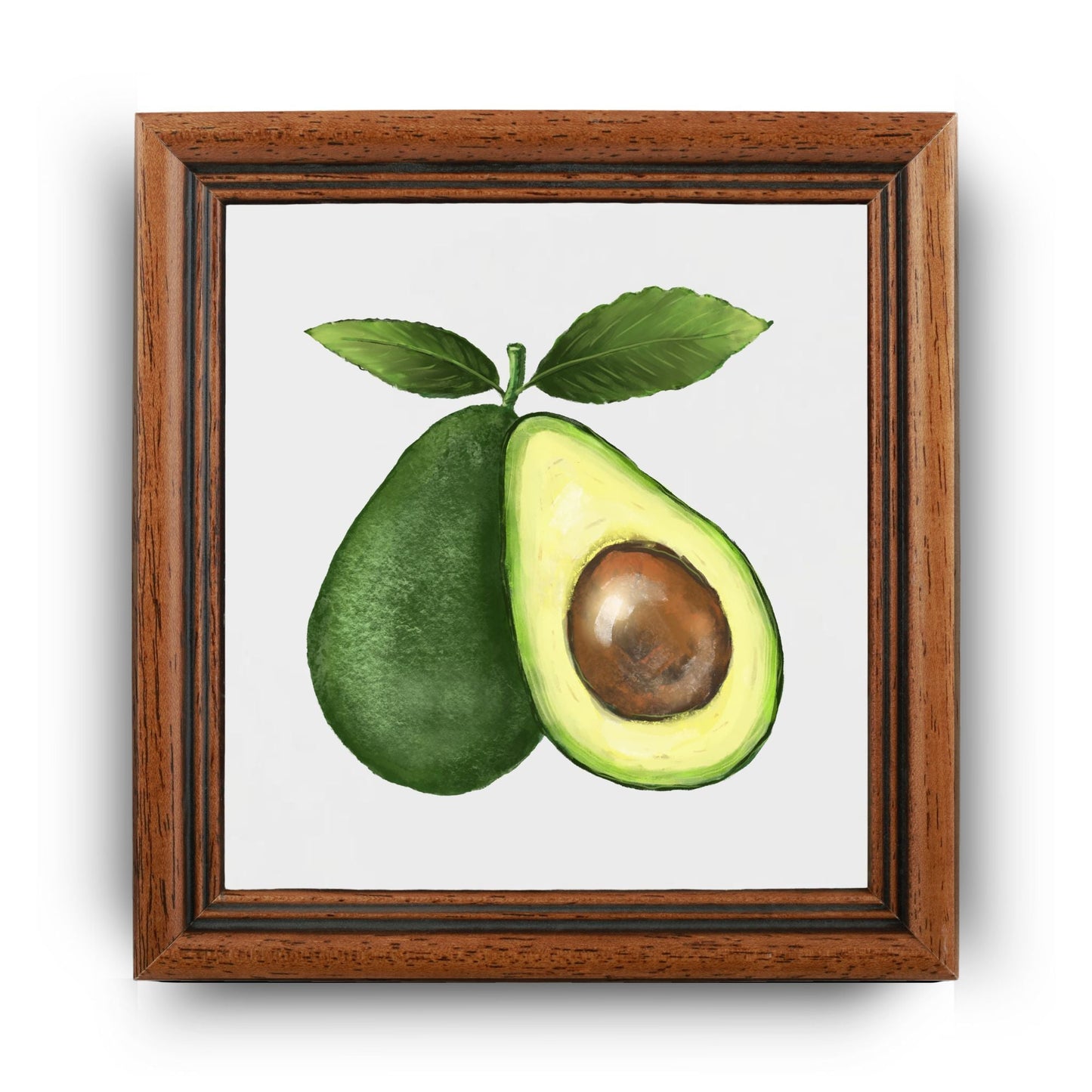 Avocado Ceramic Tile – Handcrafted Kitchen Art Decor - MerikaArt