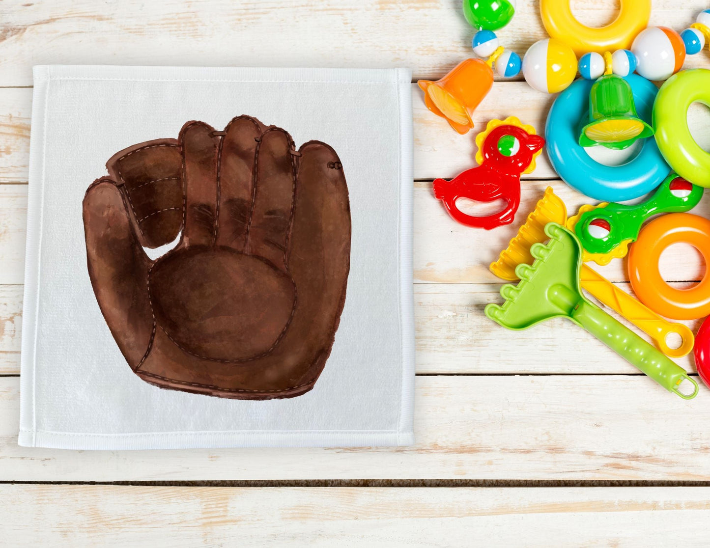 Baseball Glove Washcloth - Vintage Baseball Gloves - MerikaArt