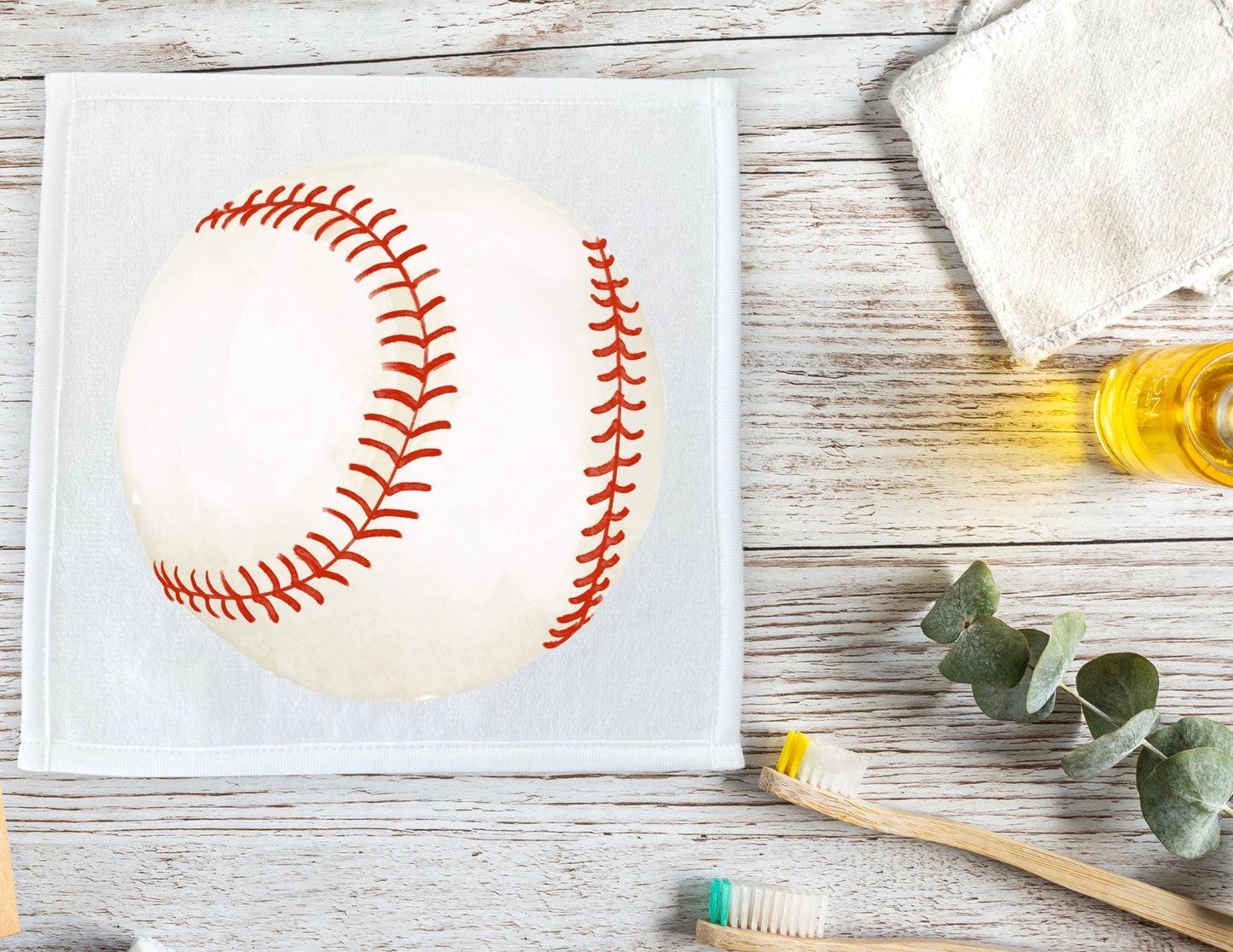 Baseball Washcloth | Personalized Kids Bathroom Towels - MerikaArt