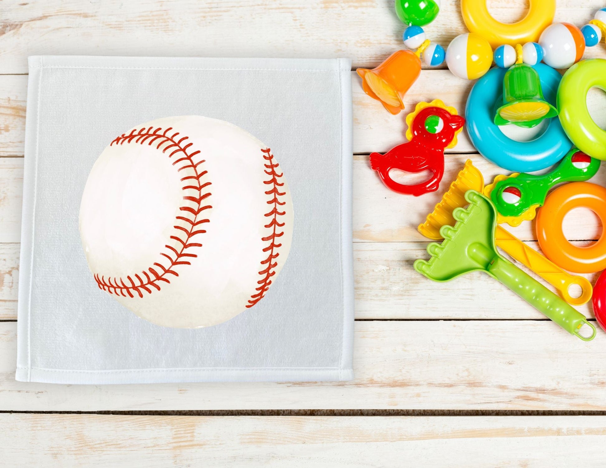 Baseball Washcloth | Personalized Kids Bathroom Towels - MerikaArt
