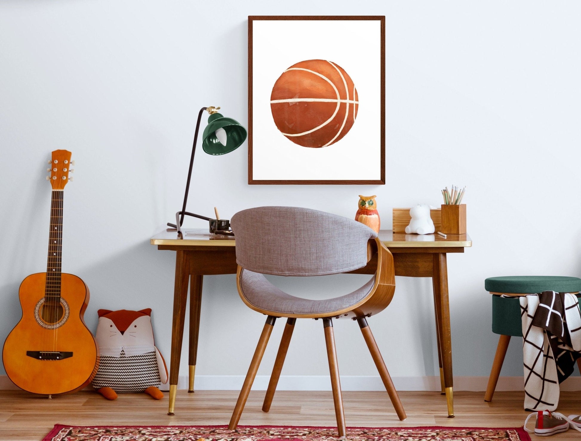 Basketball Print, Sport Painting, Boys Room Wall Art, Girls Room Print, Boys Room Gift, Kids Wall Art, Nursery Decor, Sports Lover Drawing - MerikaArt