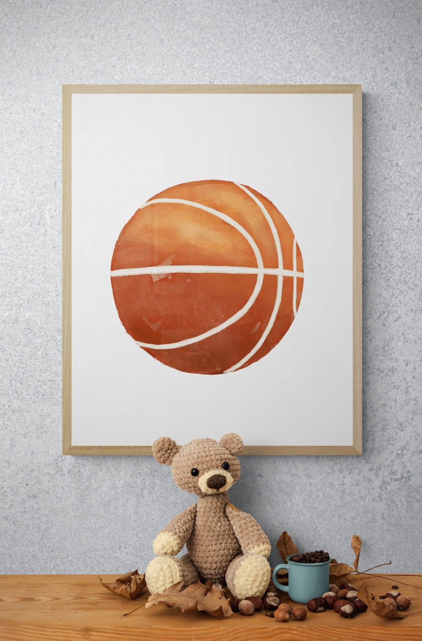 Basketball Print, Sport Painting, Boys Room Wall Art, Girls Room Print, Boys Room Gift, Kids Wall Art, Nursery Decor, Sports Lover Drawing - MerikaArt