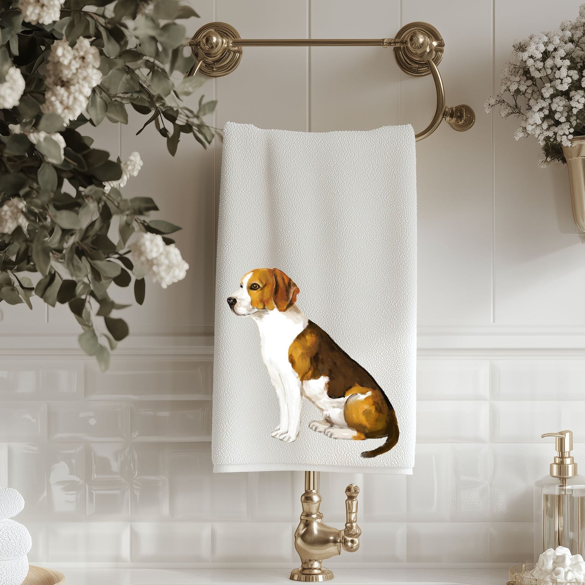 Beagle Bathroom Towel - MerikaArt