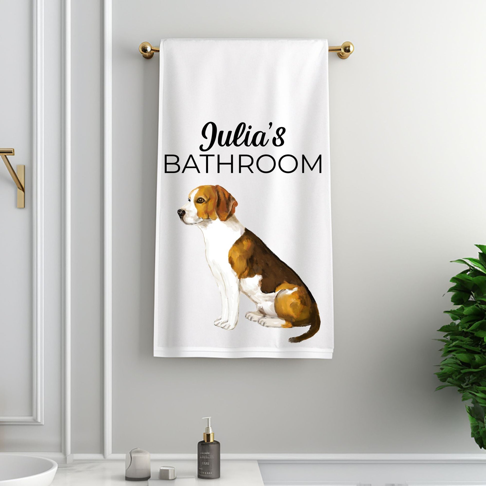 Beagle Bathroom Towel - MerikaArt