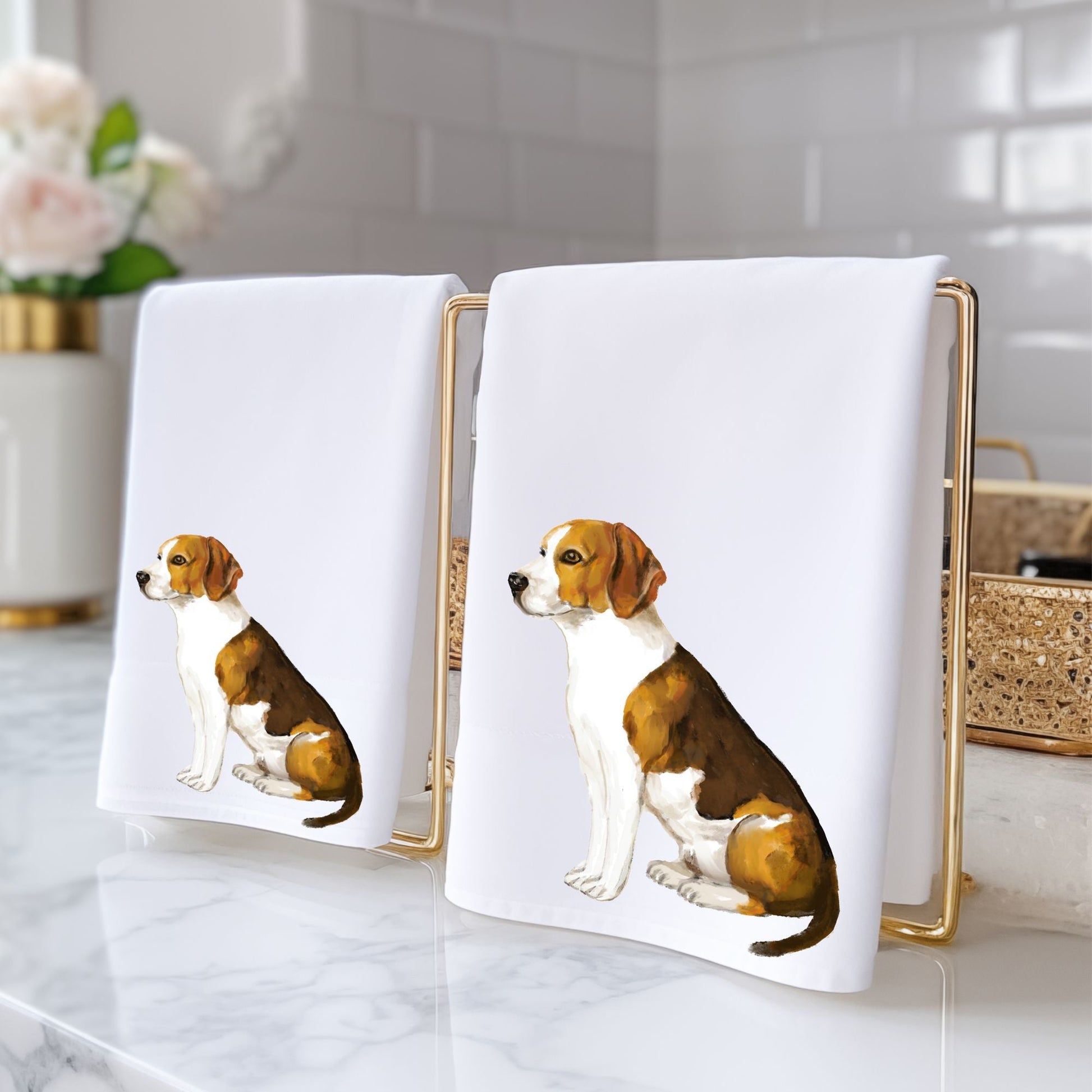 Beagle Bathroom Towel - MerikaArt